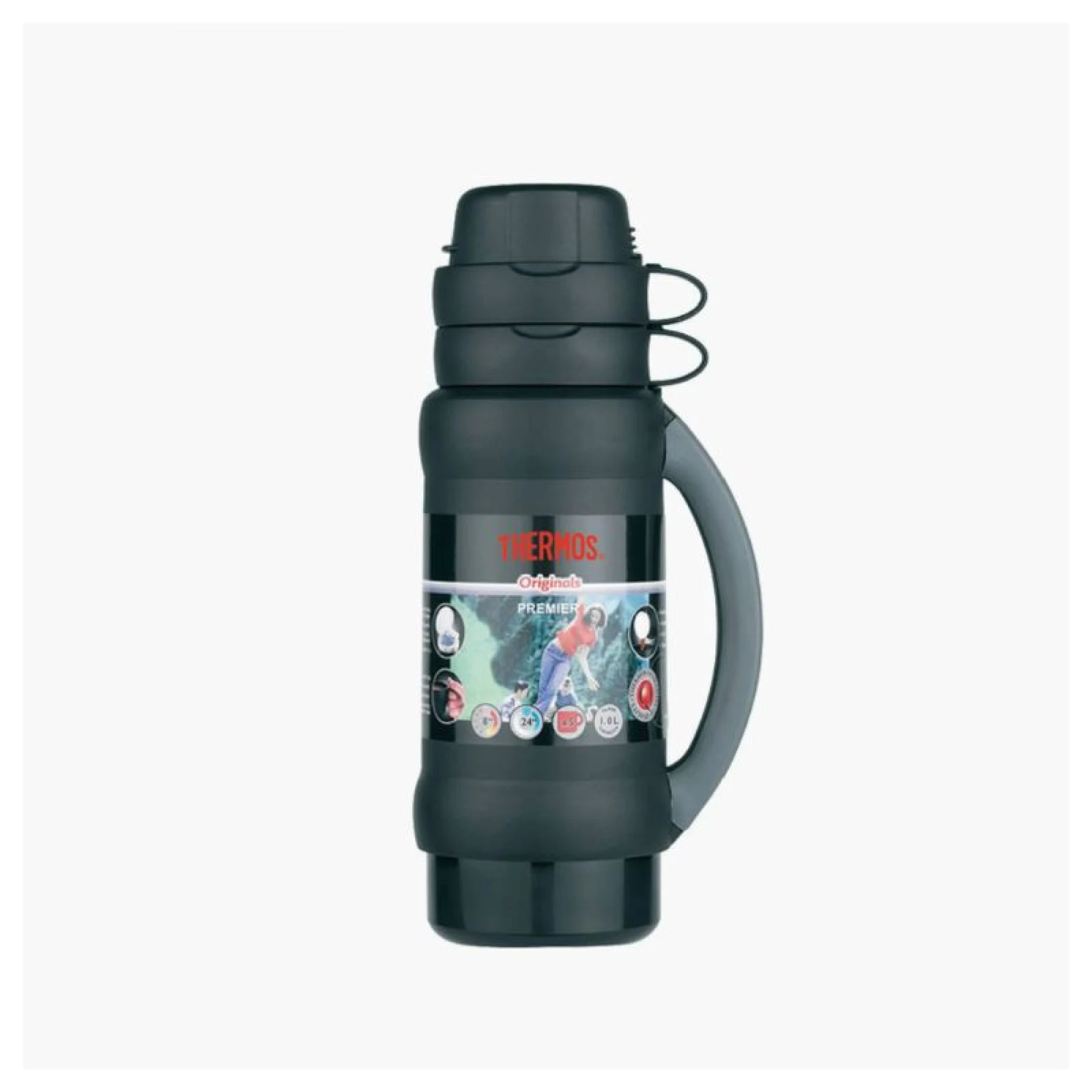 Thermos 34 Range Glass Flask Black 1L