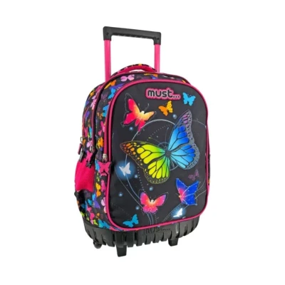 School Trolley Backpack Must Butterflies 3 cases