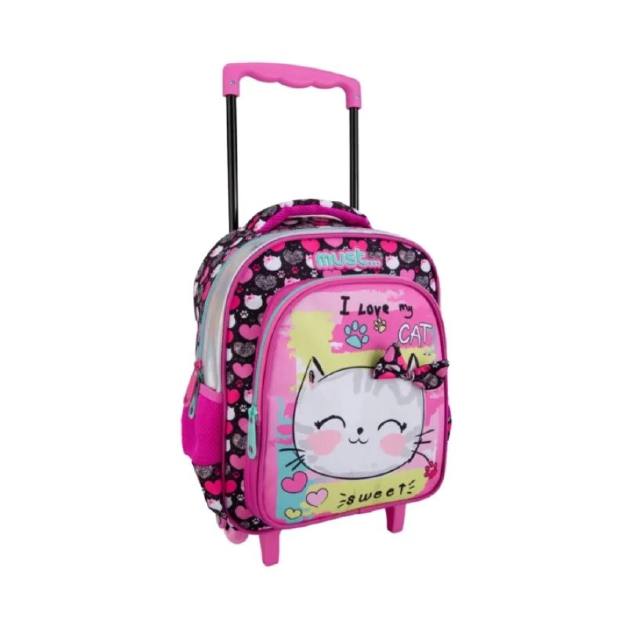 Kindergarten Trolley Bag Must Cute Cat with 2 cases