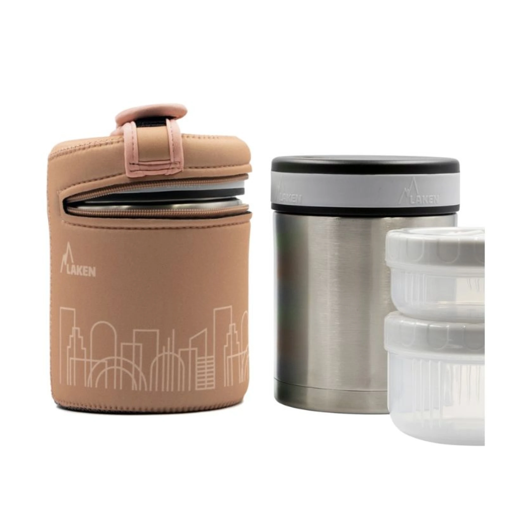 Laken Insulated Food Flask with 2 Containers 1L + Cover City