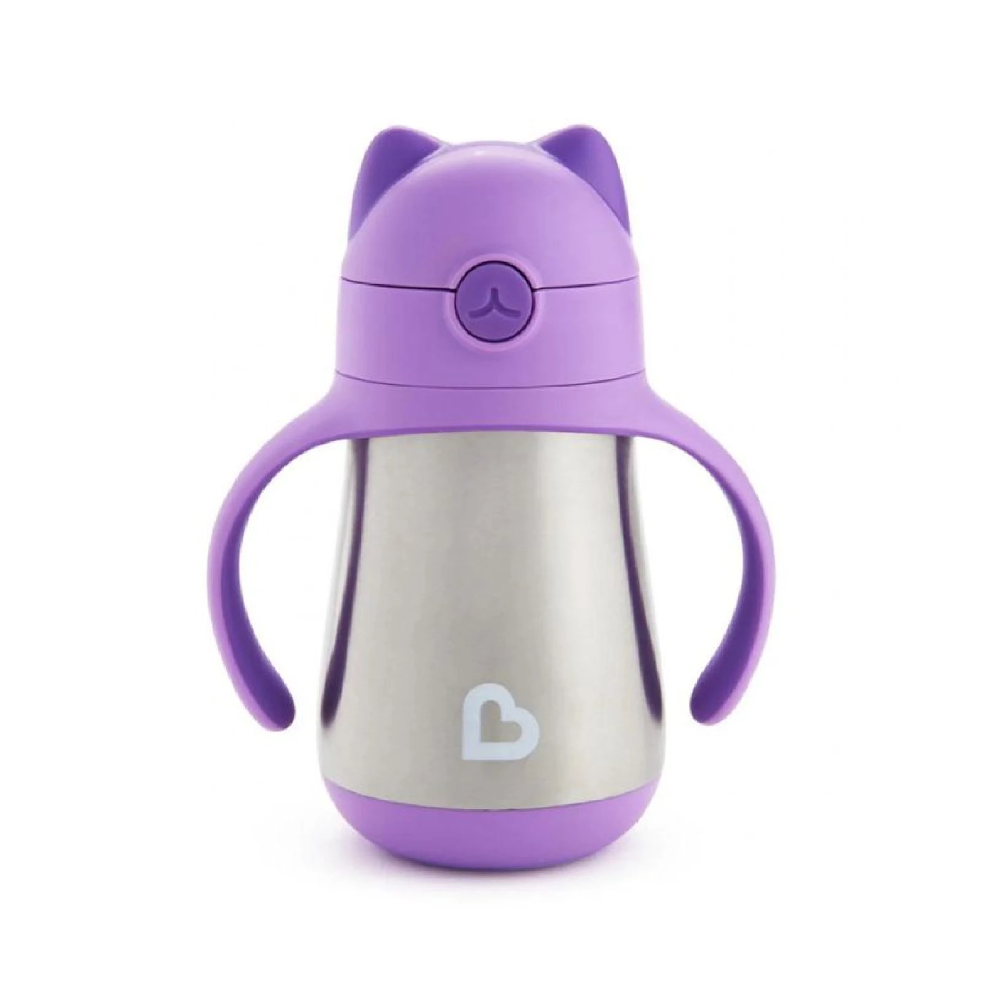 Munchkin Thermos 237ml With Straw Cool Cat - Purple