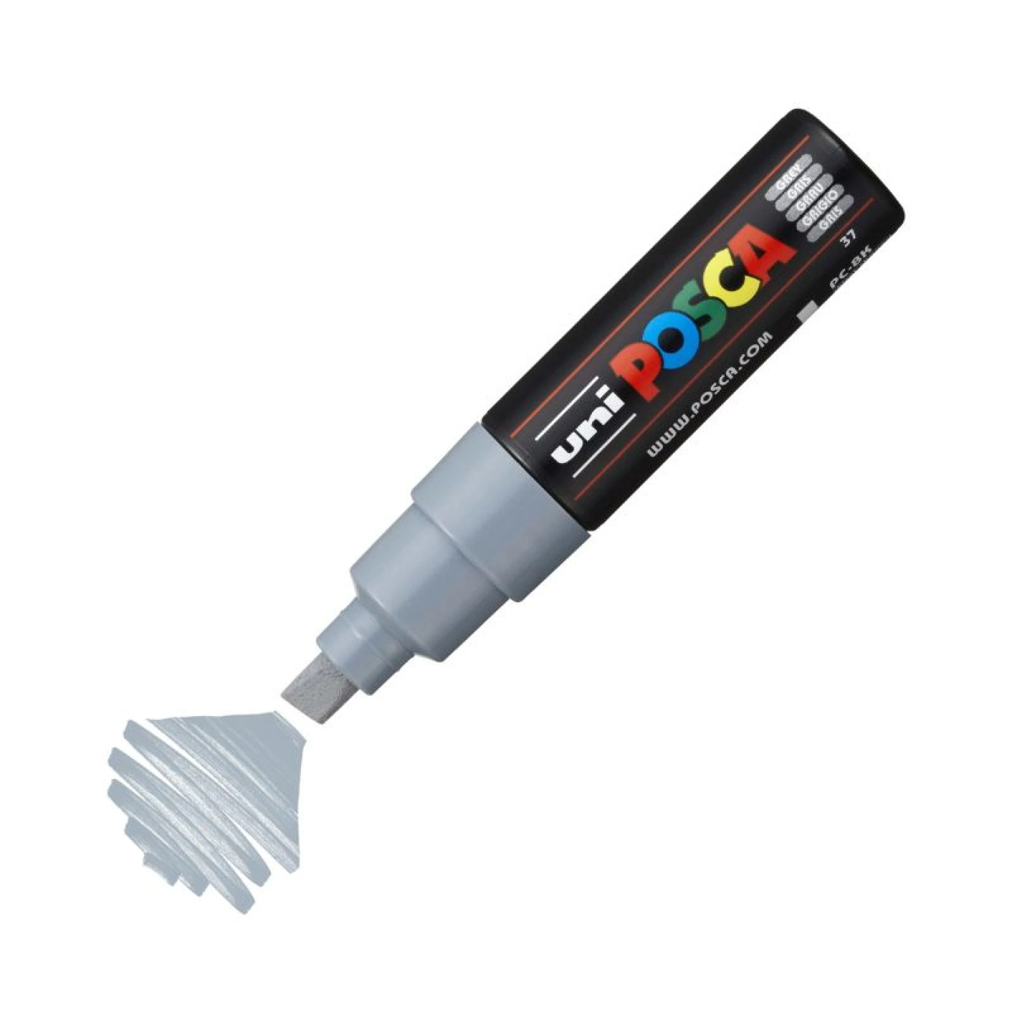 Uni Posca Paint Marker Bold Chisel Tip 8.0mm PC-8K Grey