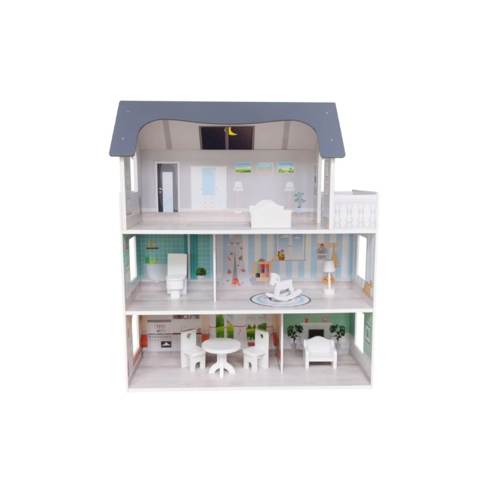 FreeOn Wooden toy house grey