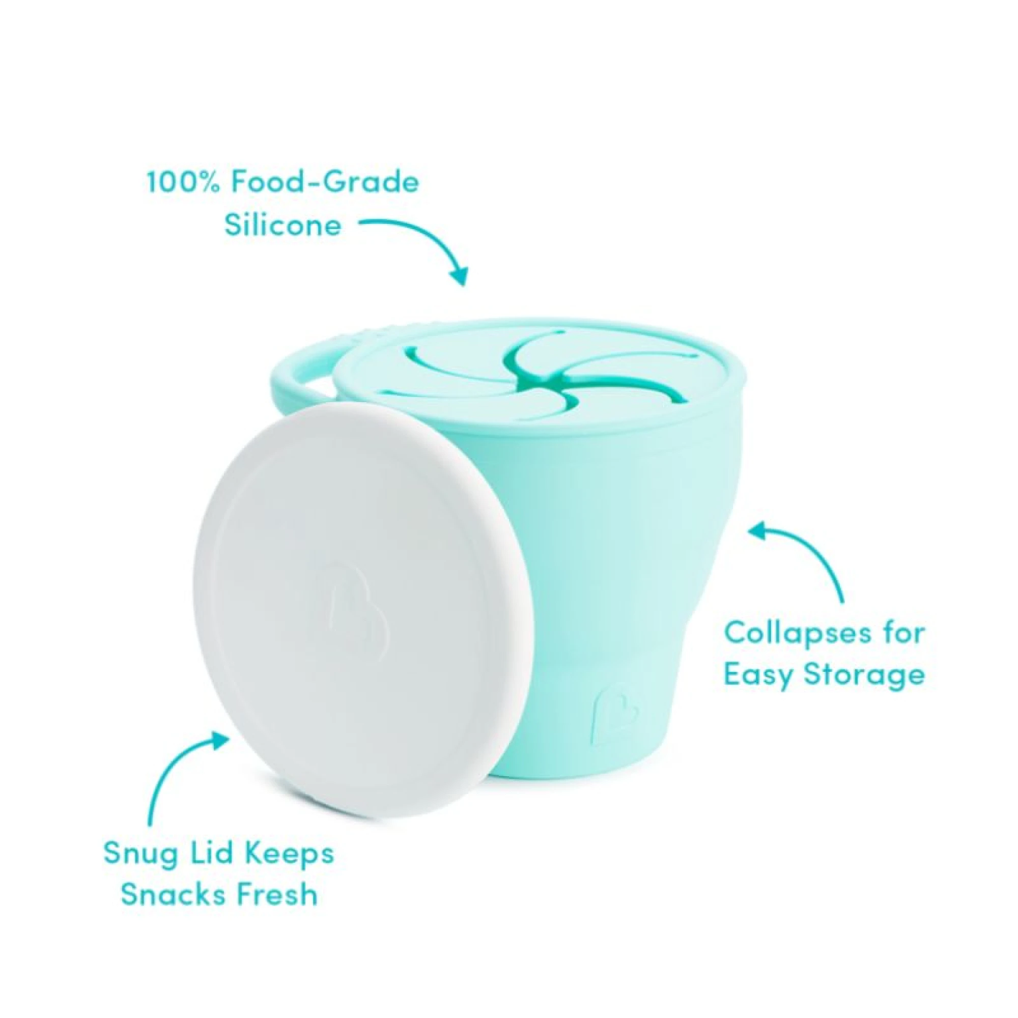 Munchkin C’est Silicone! Snack Catcher with Lid , Mint