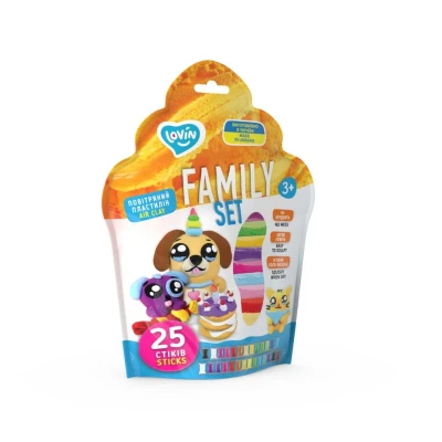 Modeling kit with air plasticine Air Clay TM Lovin - Family Set