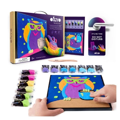 Coloring with clay set by numbers ТМ ОКТО 29*29 cm Owl 20003
