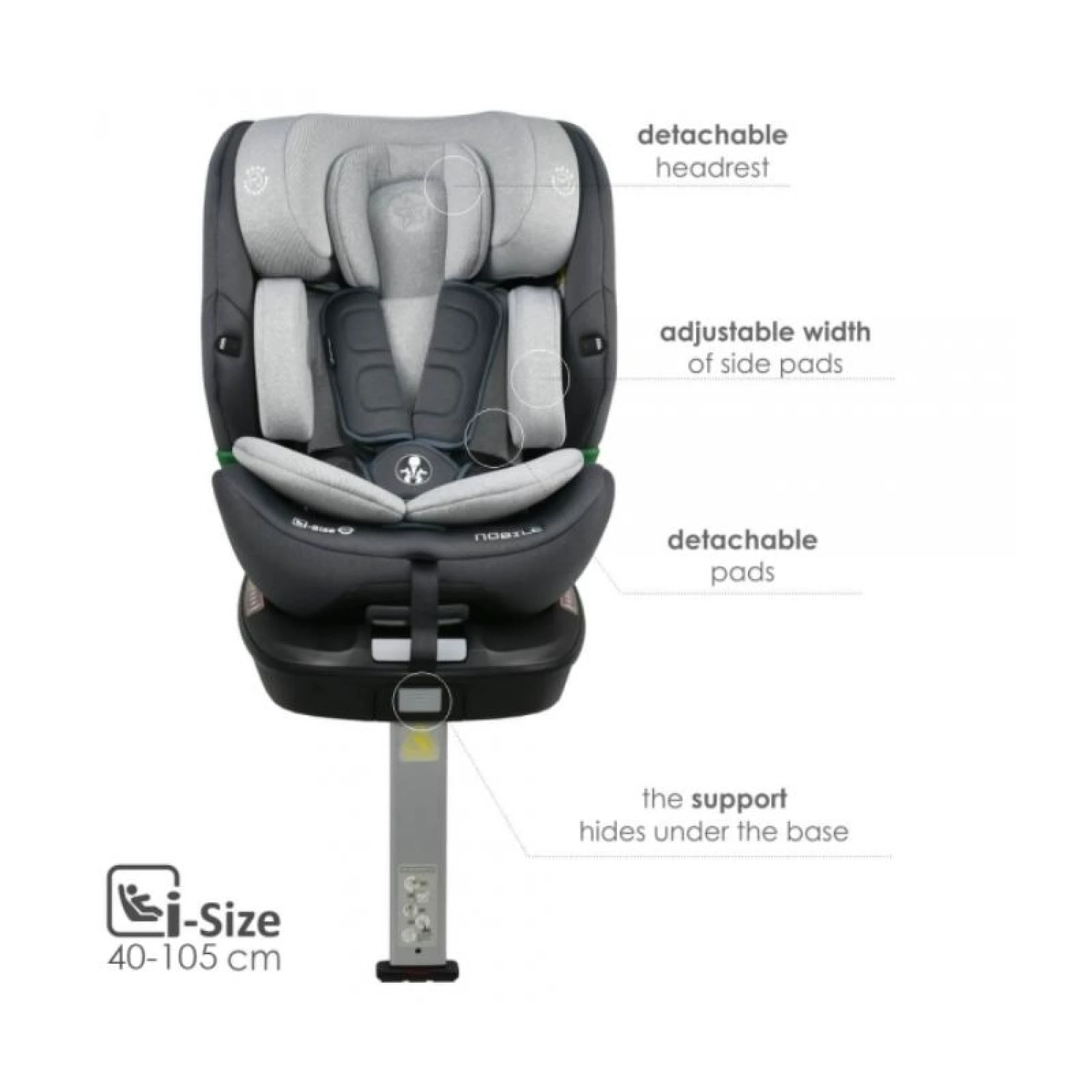 Bebe Stars Car Seat Nobile i-Size 360° Ice Grey