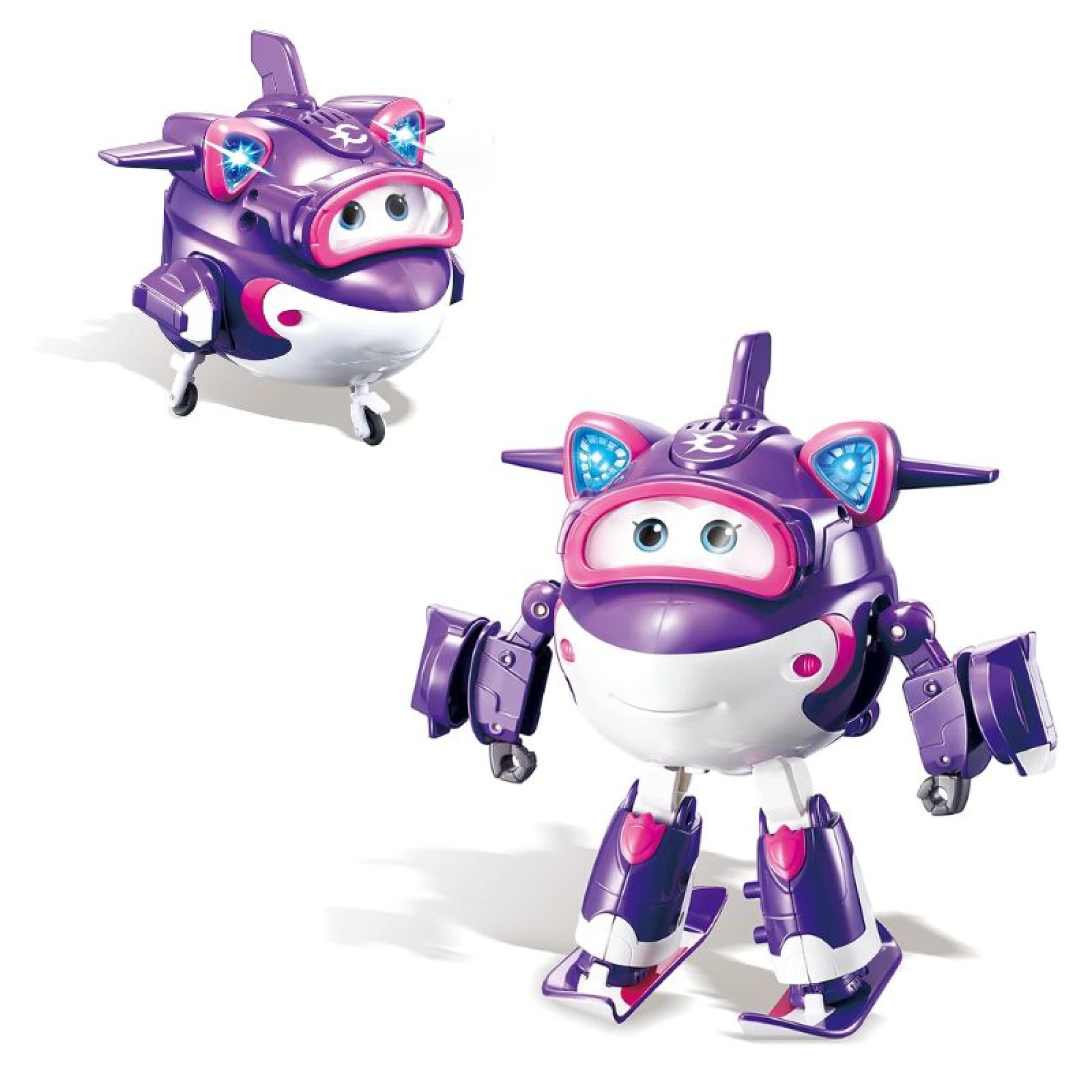 Super Wings 6'' Deluxe Transforming Supercharged Crystal Airplane Action Figure