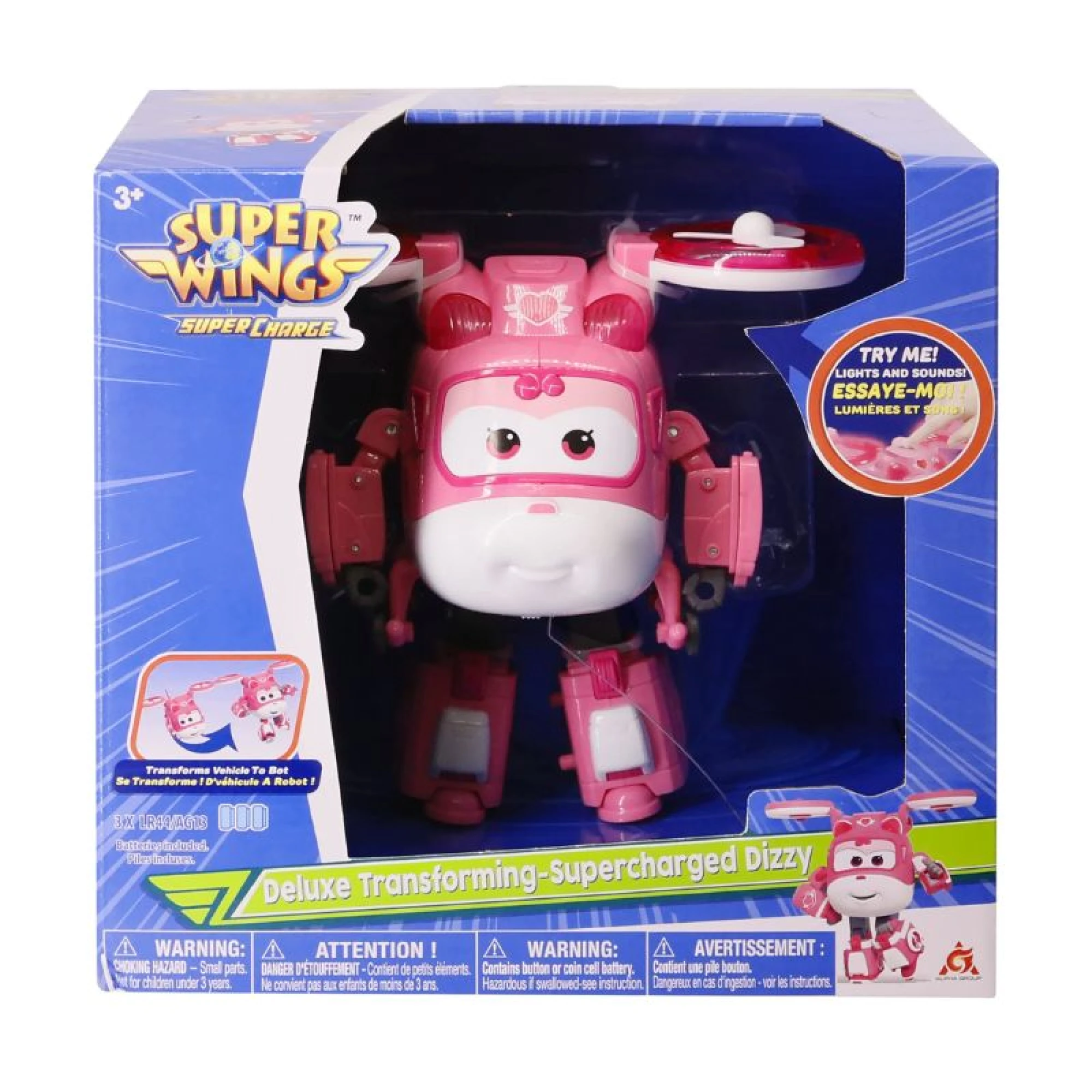 Super Wings - 6" Deluxe Transforming Super Charged Dizzy Airplane Action Figure