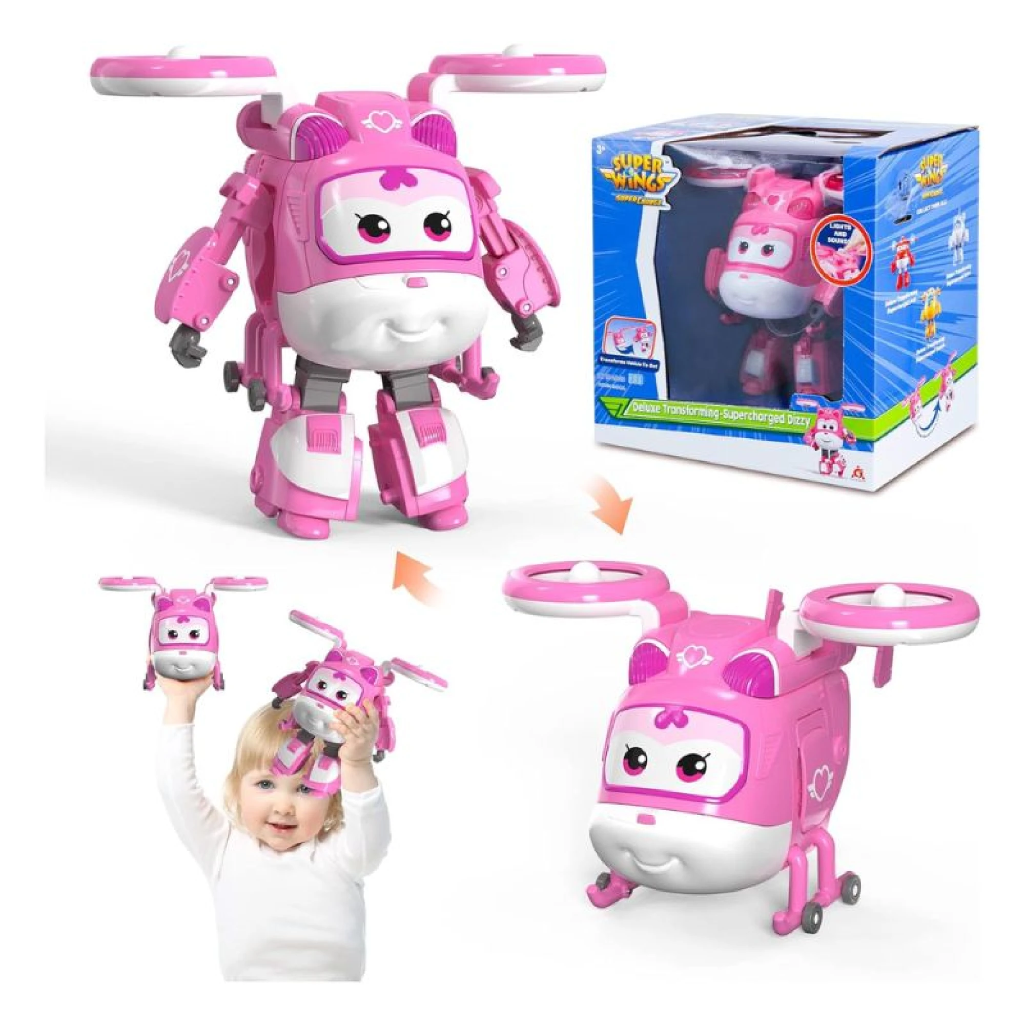 Super Wings - 6" Deluxe Transforming Super Charged Dizzy Airplane Action Figure