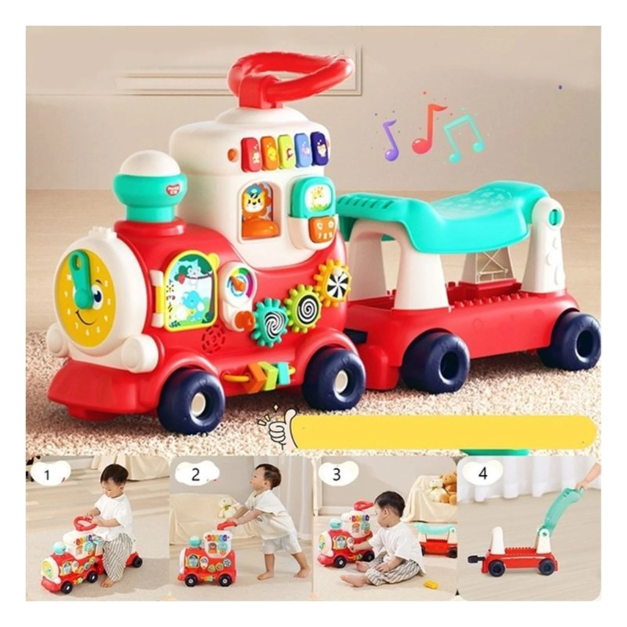 Hola 4 In 1 Smart Learning Push &amp; Ride Train