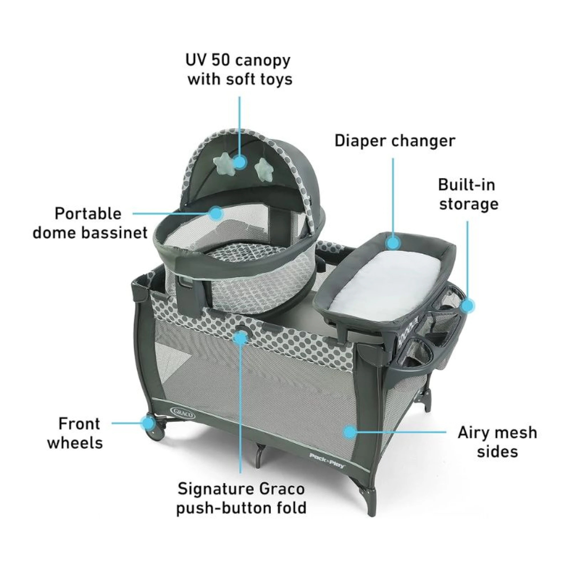 Graco Travel Cot Pack 'n Play Travel Dome LX