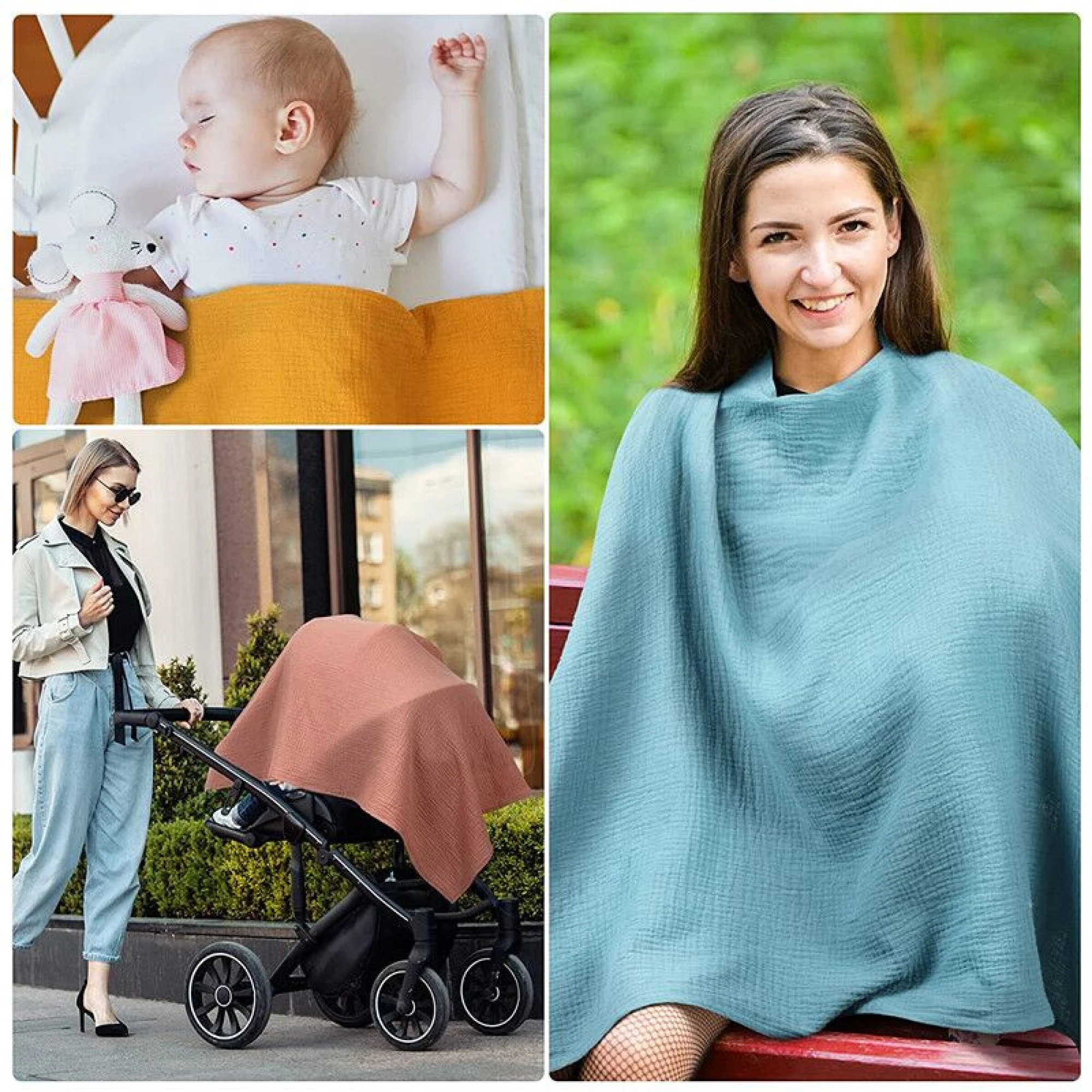 Bebe Stars Breastfeeding Cover Petrol Blue