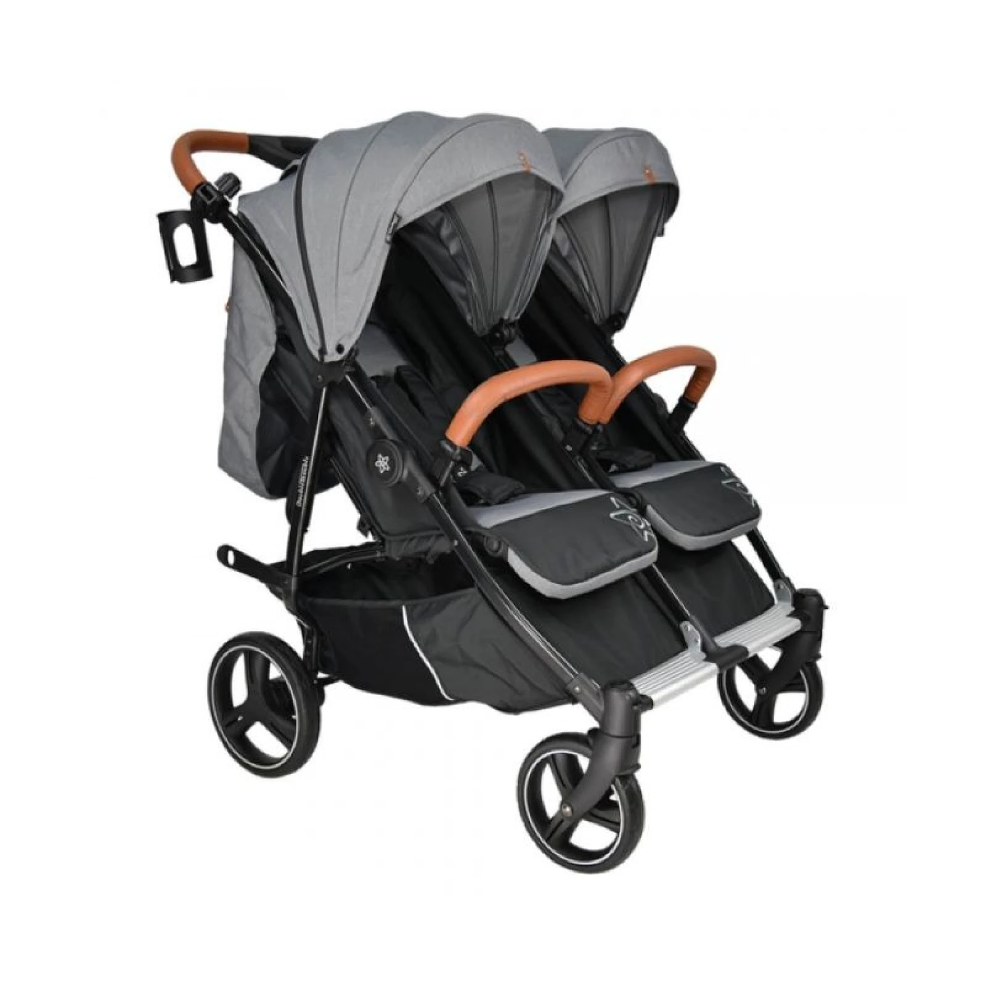 Bebe Star Twin Baby Stroller Double Trouble Grey
