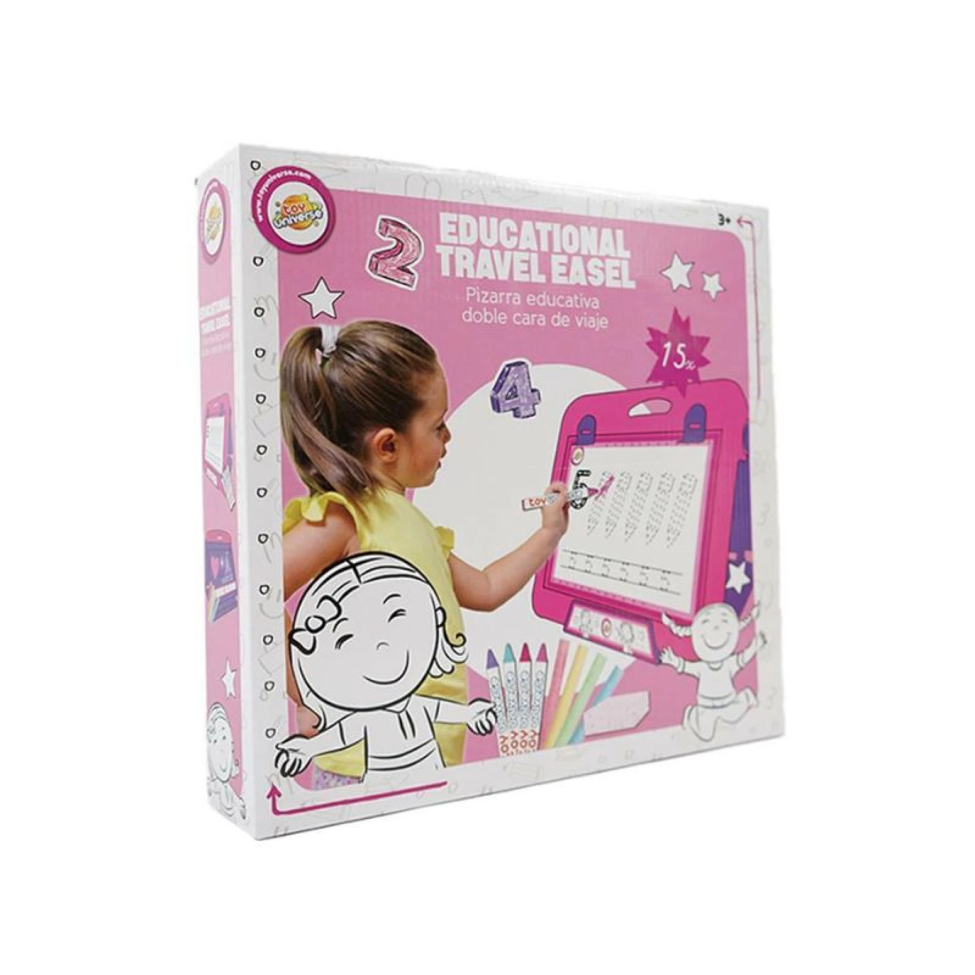 Educational travel easel pink 35.5 cm