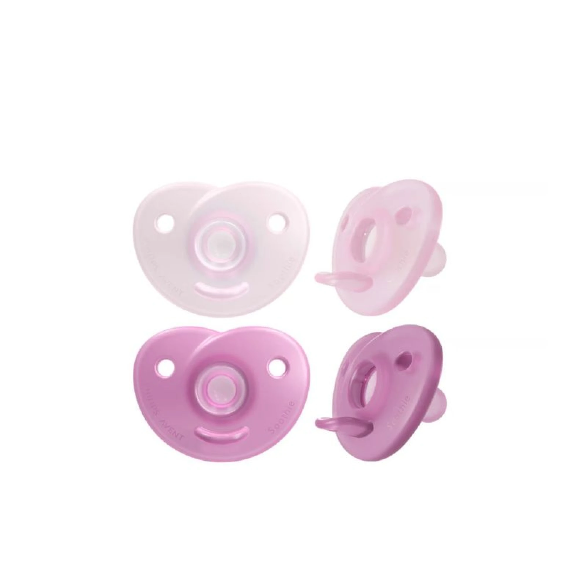 Phillips Avent Soothie Silicone Pacifier 0-6m Pink x2