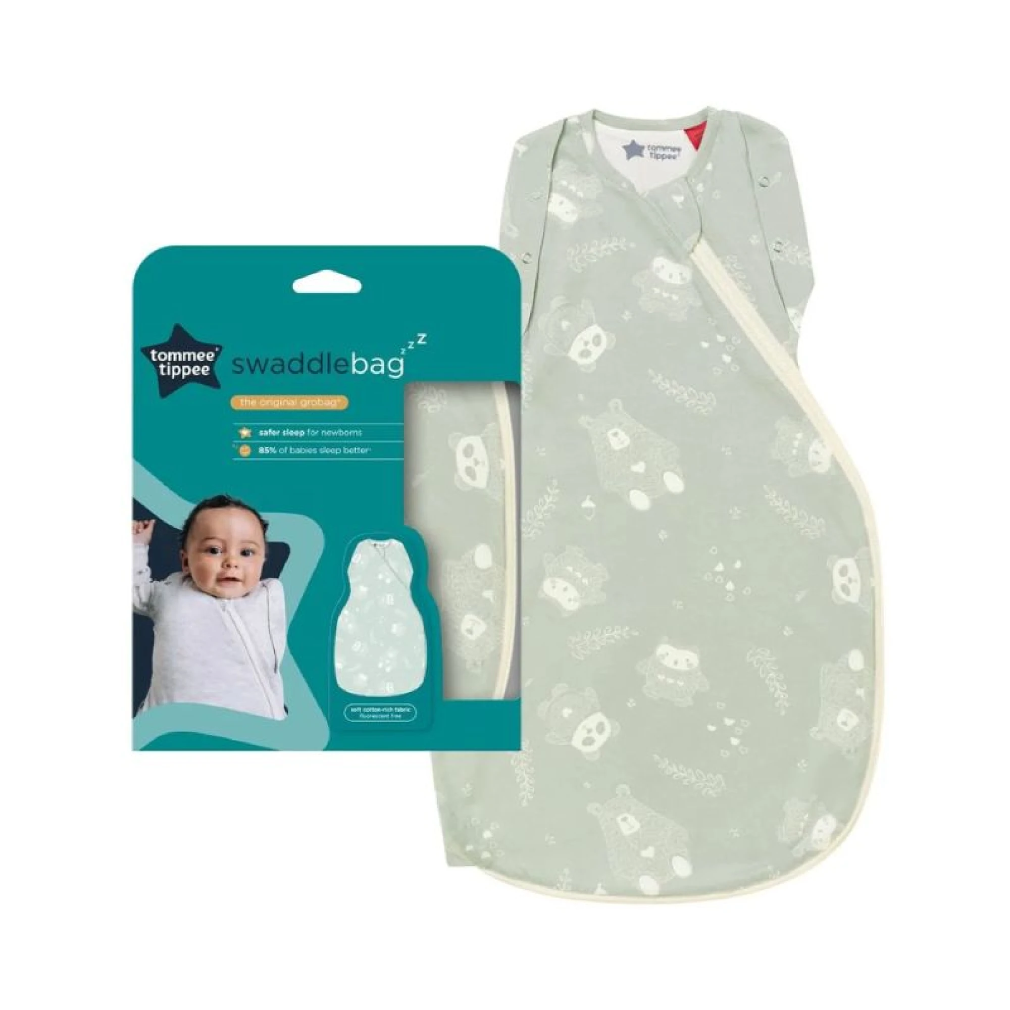 Tommee Tippee The Original Grobag Woodland Grofriend Swaddlebag 1.0Tog 3-6M