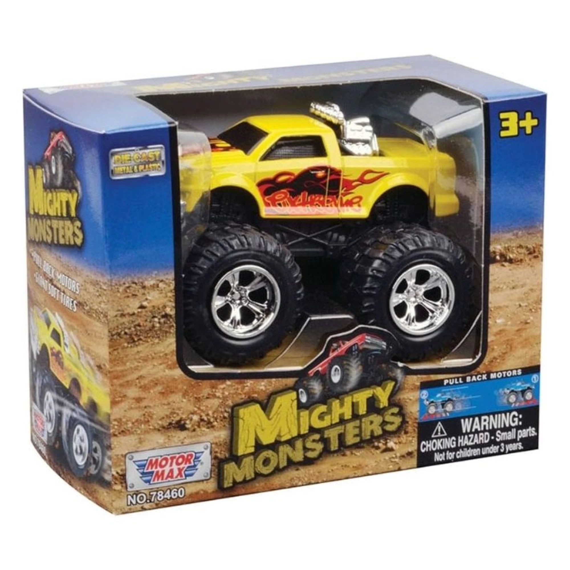 Motor Max Mighty Monsters Pull Back Monster Vehicle - Yellow