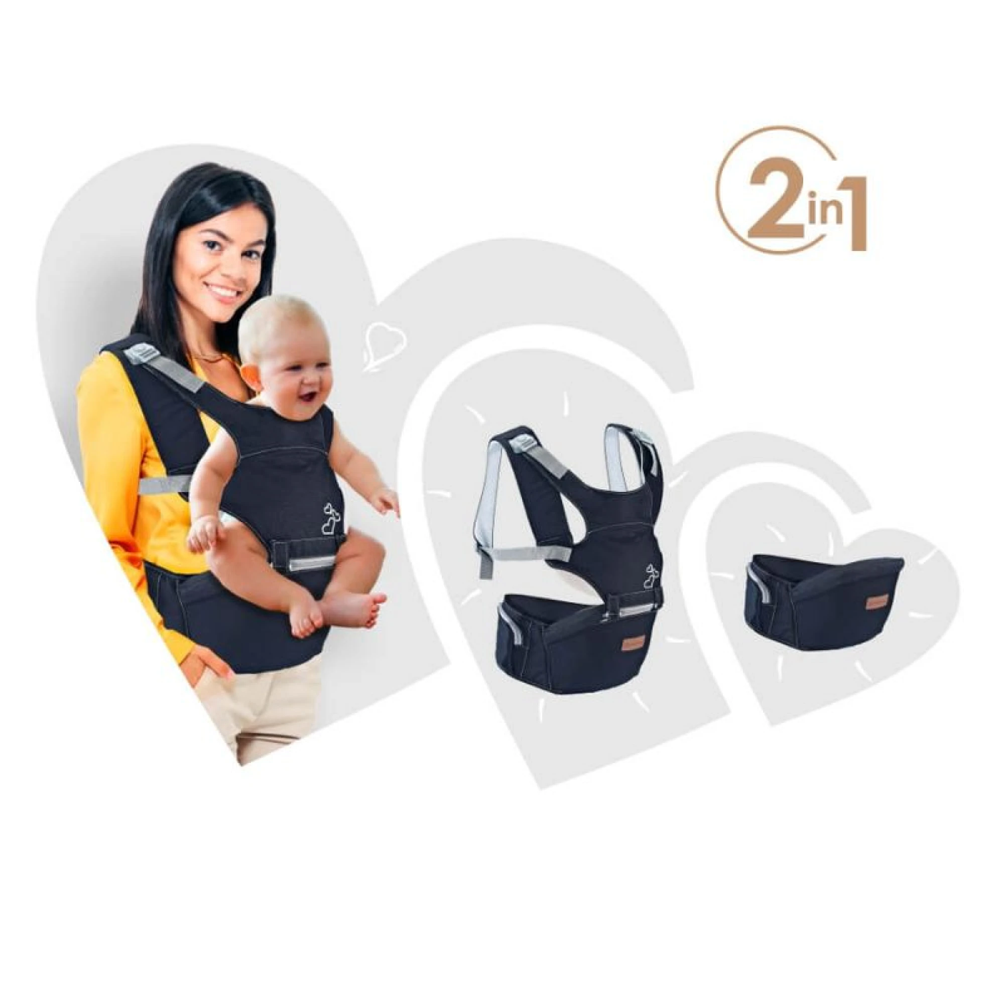 Bebe Stars Baby Carrier Lift &amp; Go Dark Grey