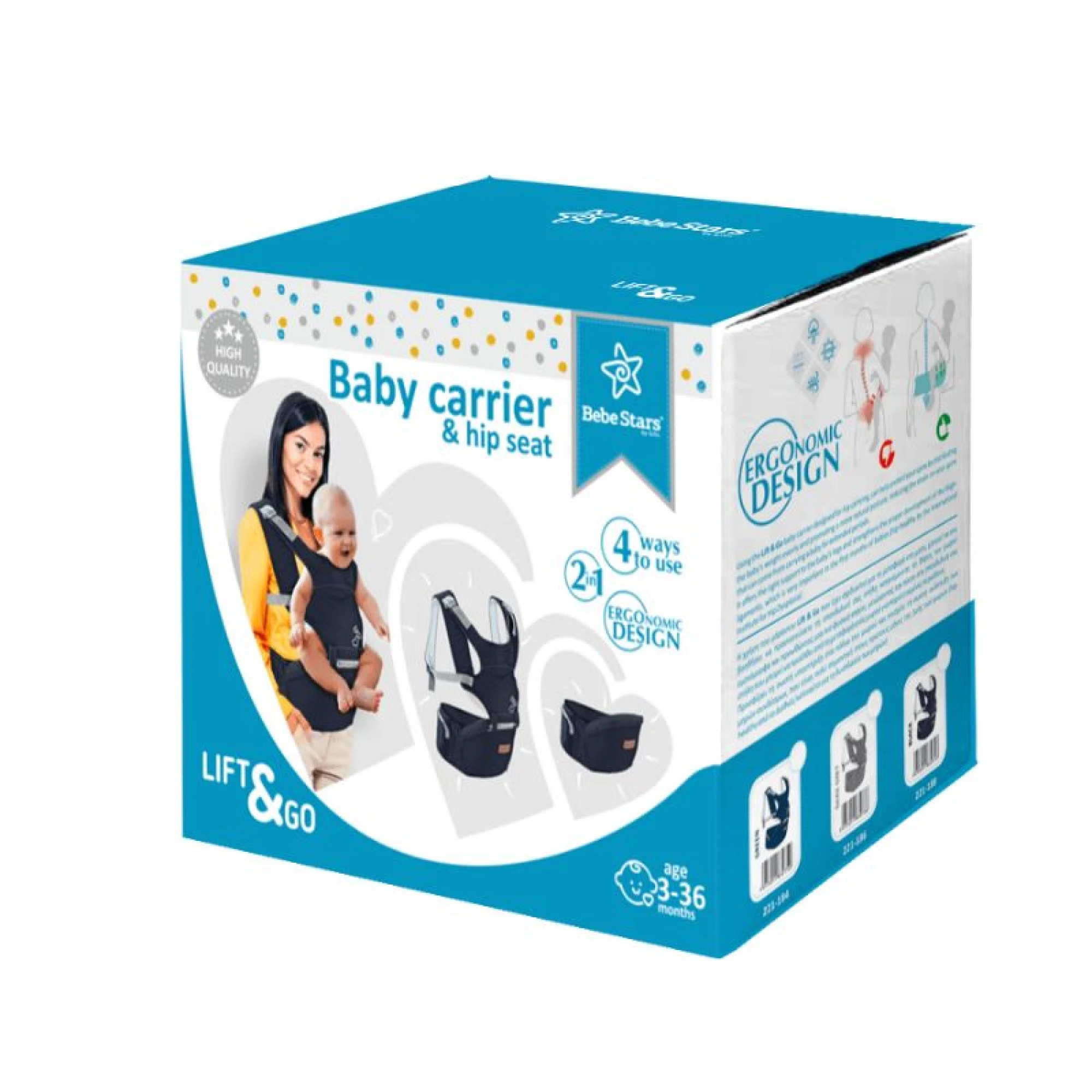 Bebe Stars Baby Carrier Lift &amp; Go Black