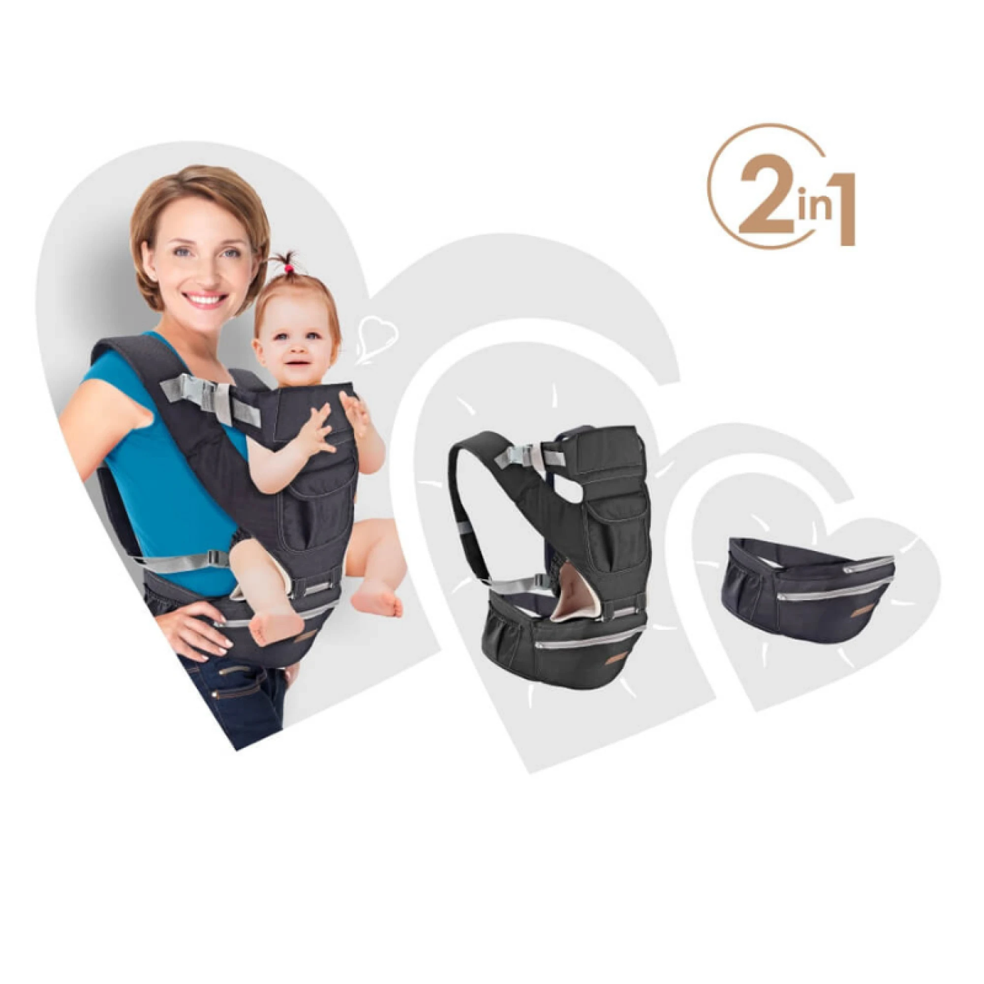 Bebe Stars Baby Carrier Carry &amp; Go Dark Grey