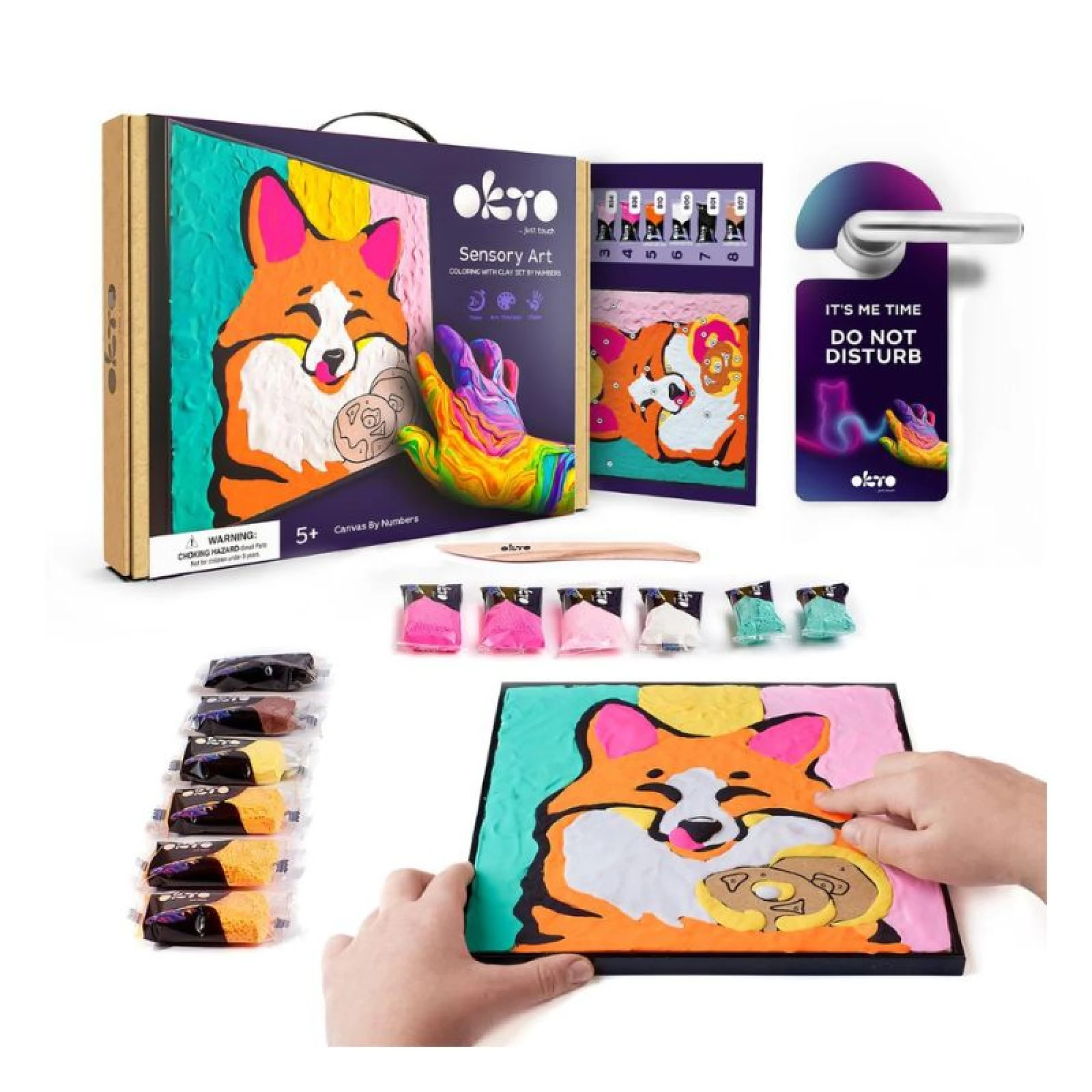 Coloring with clay set by numbers ТМ ОКТО 29*29 cm Fox