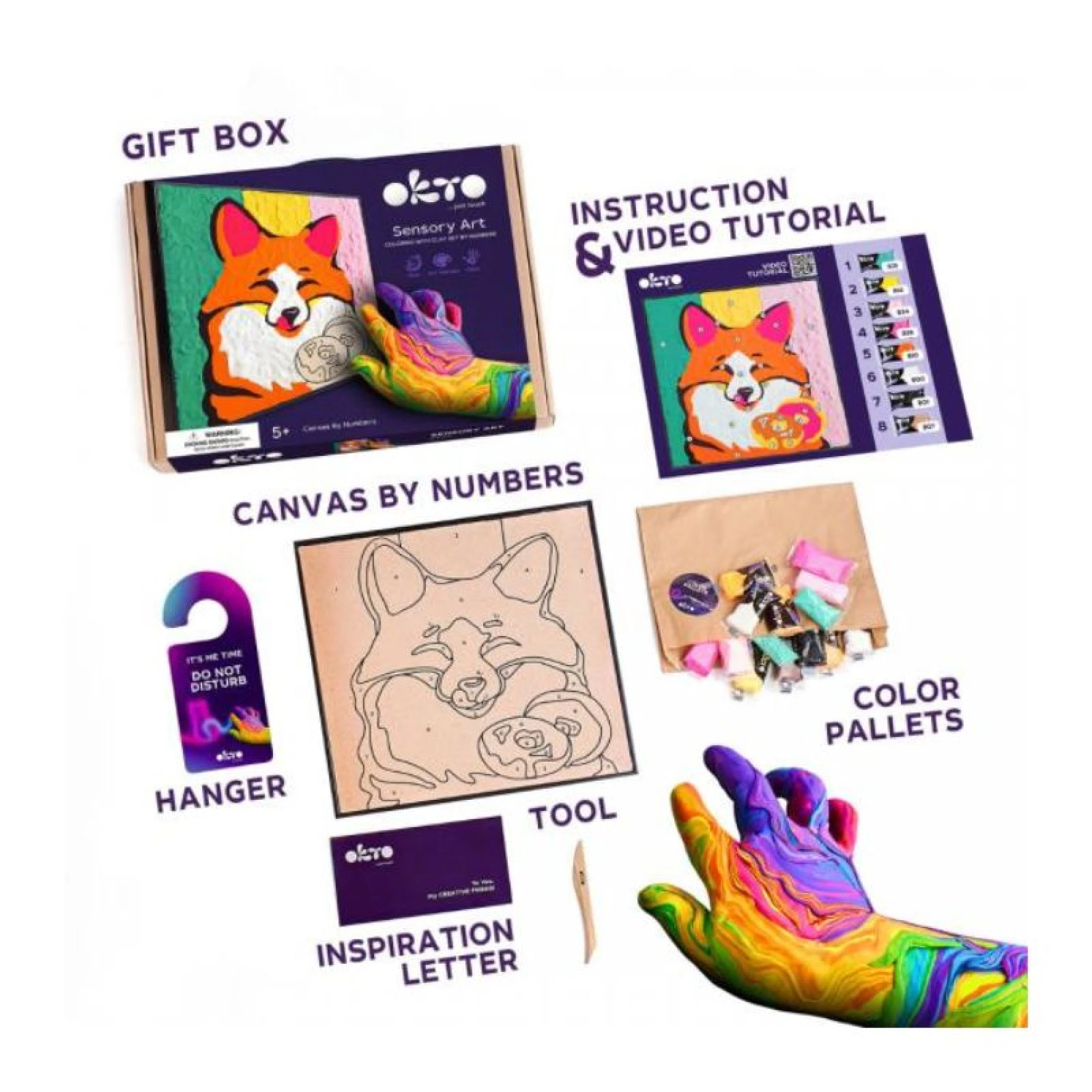 Coloring with clay set by numbers ТМ ОКТО 29*29 cm Fox