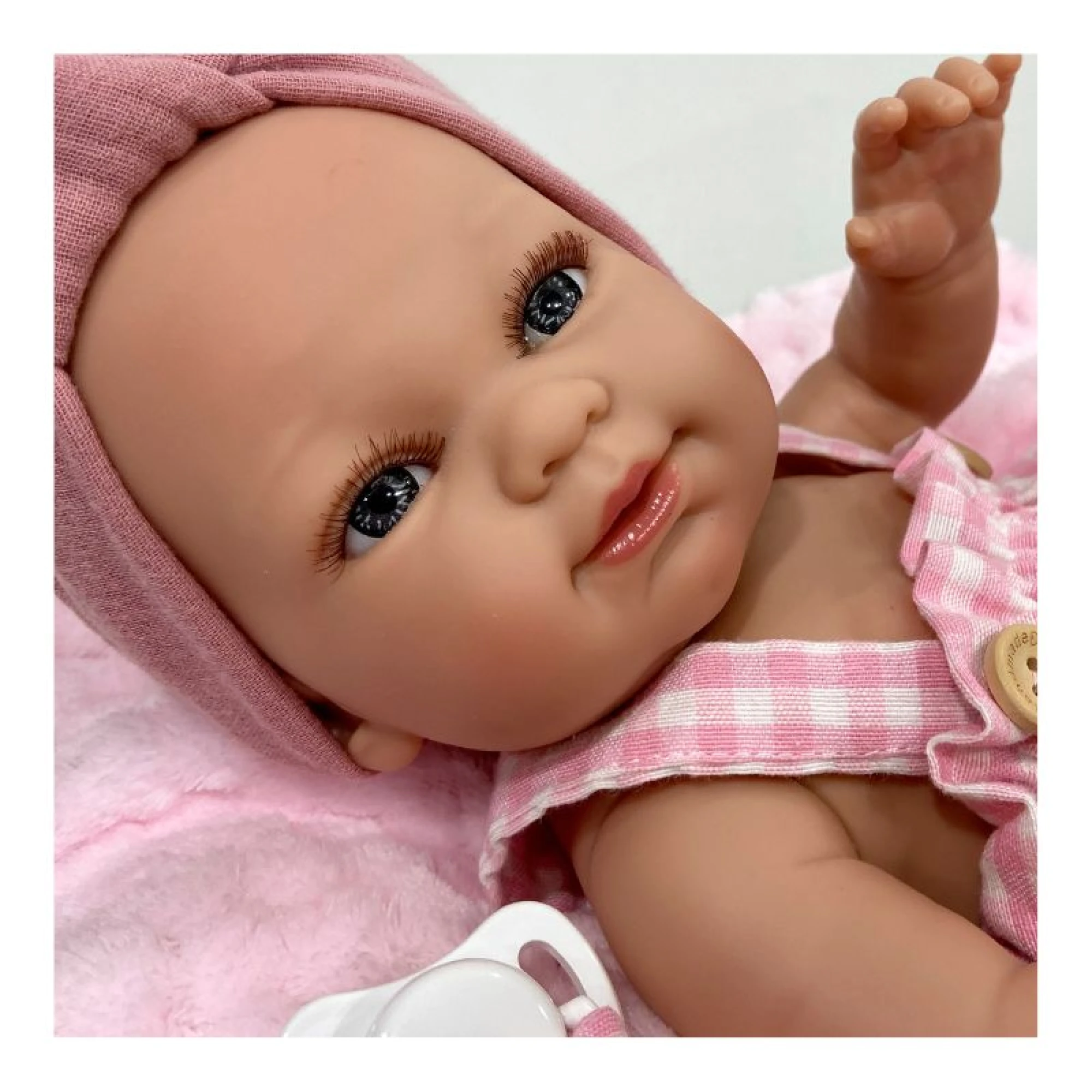 Nines D Onil Baby Rn Doll Vichy Case Pink