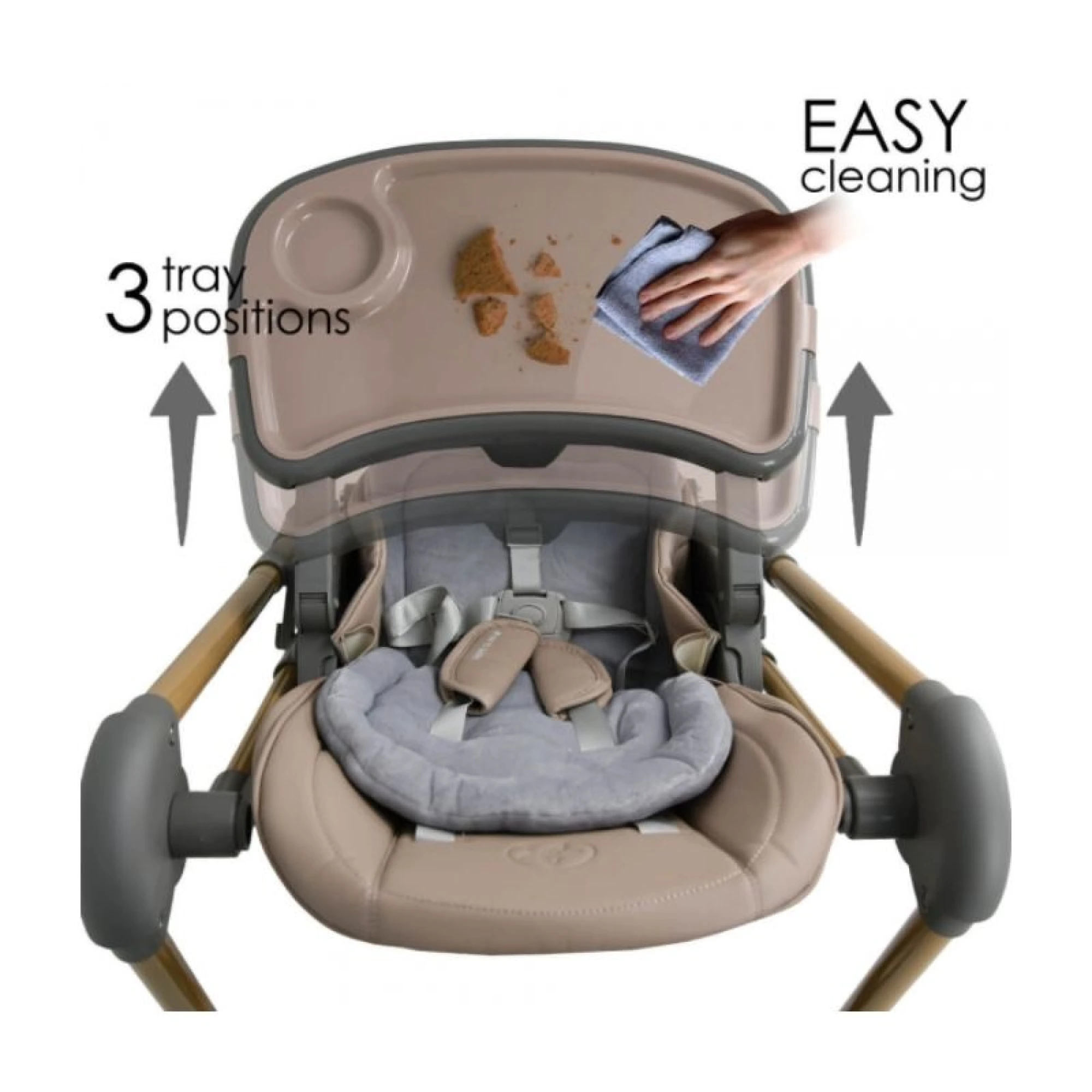 Bebestars High chair-Swing Nuovo 2in1 Mocha