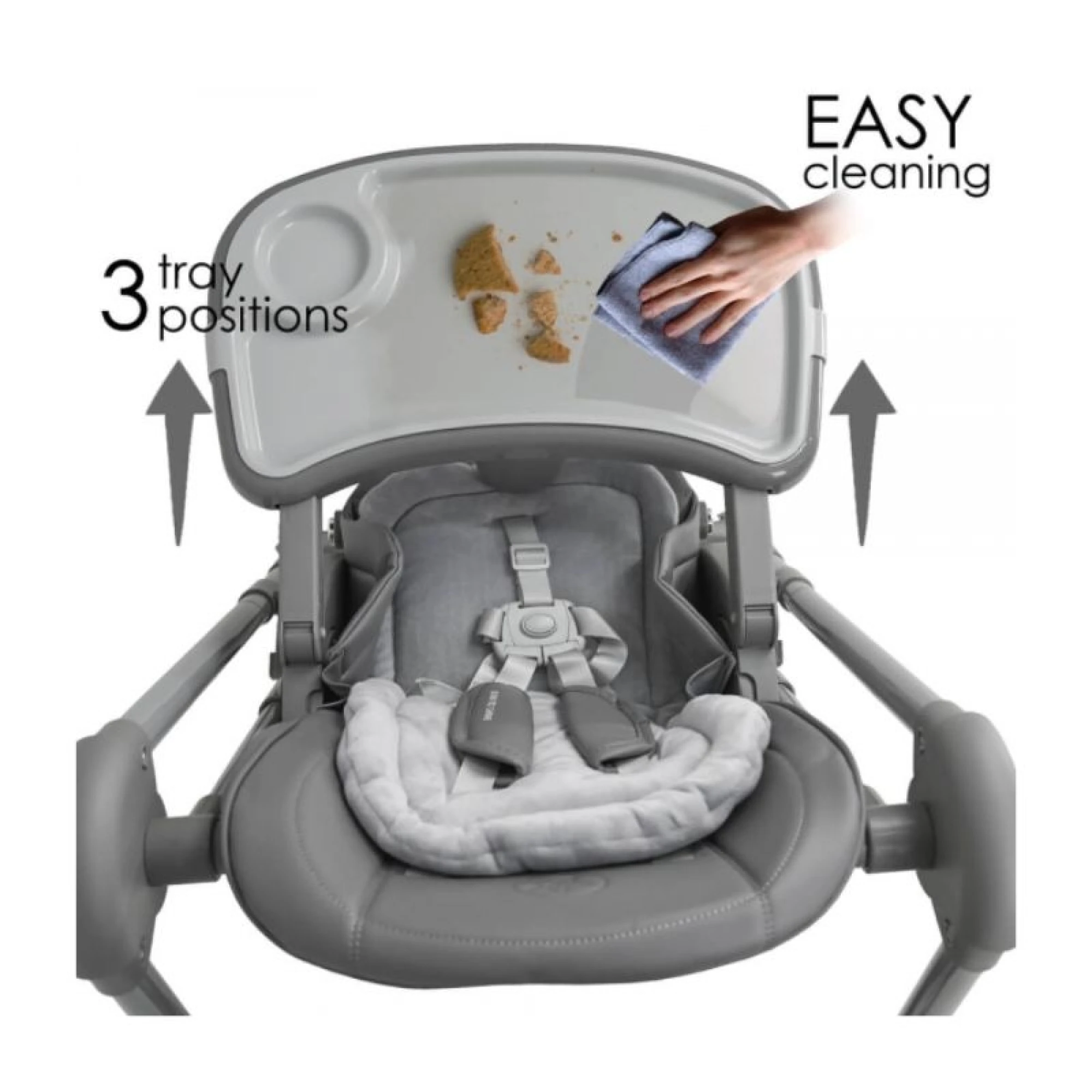 Bebestars High chair-Swing Nuovo 2in1 Grey