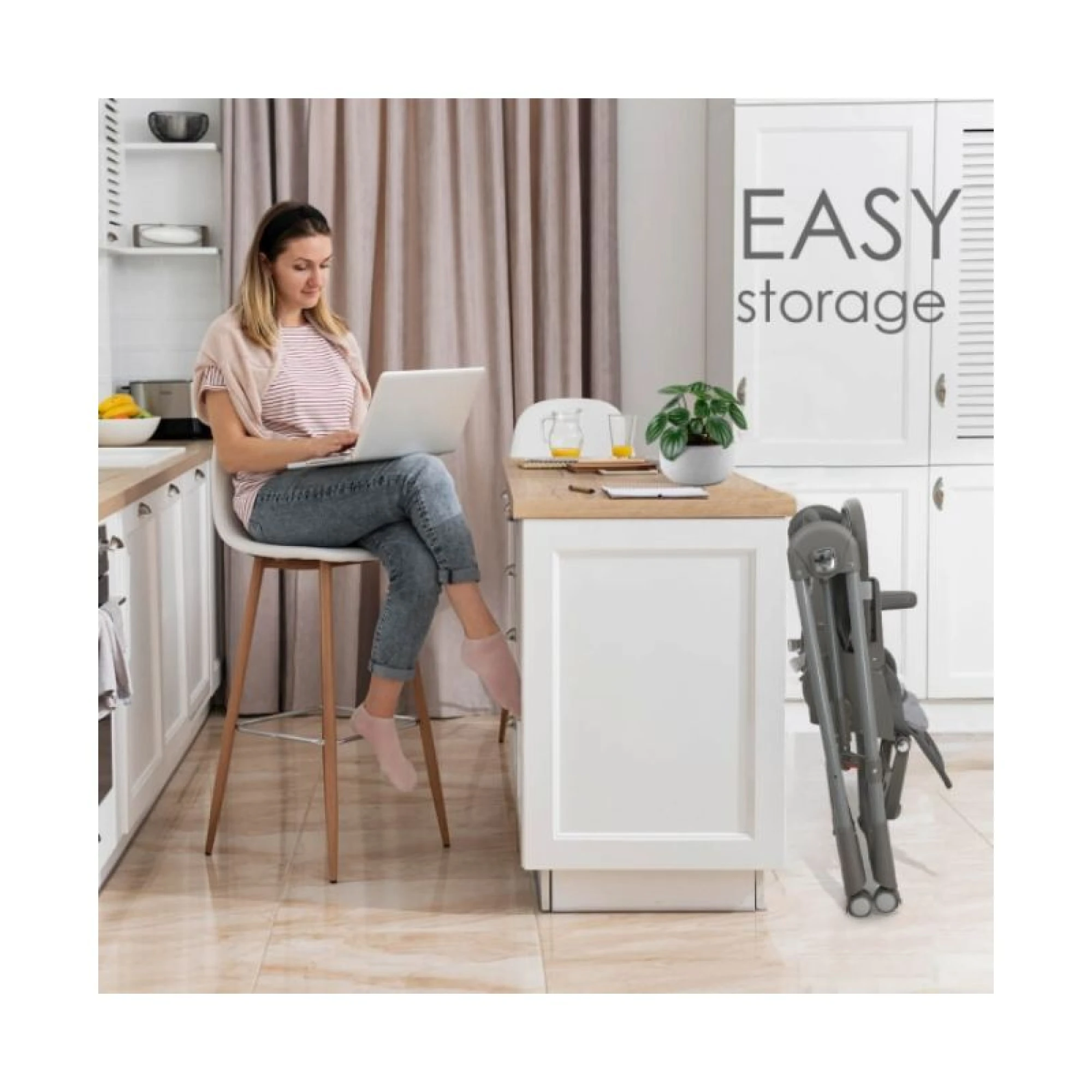 Bebestars High chair-Swing Nuovo 2in1 Grey