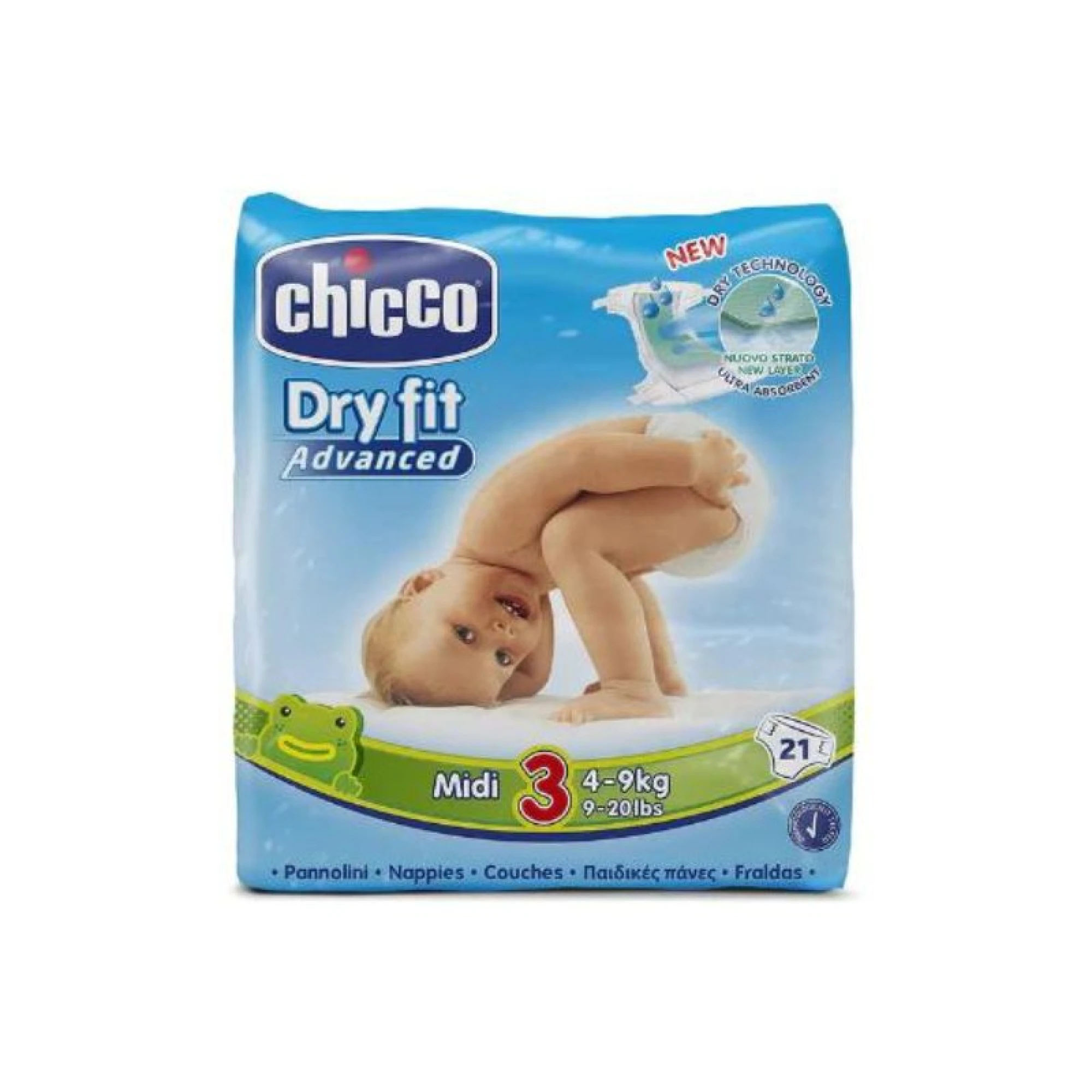 Chicco Diapers DRY FIT MIDI NO3 (21PCS) 4-9KG