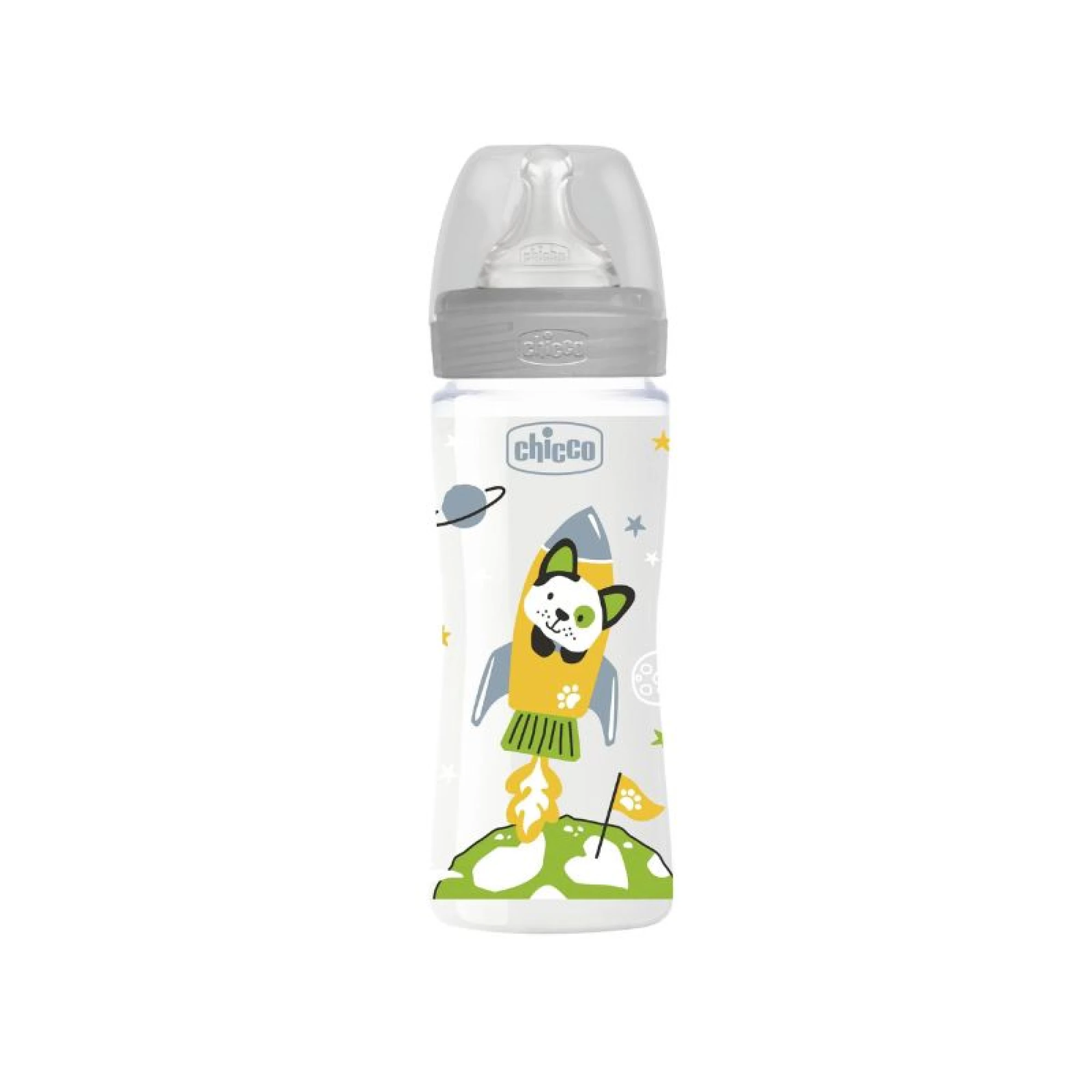Chicco Well Being Plastic Baby Bottle with Silicone Nipple UNISEX 330ml 4M+