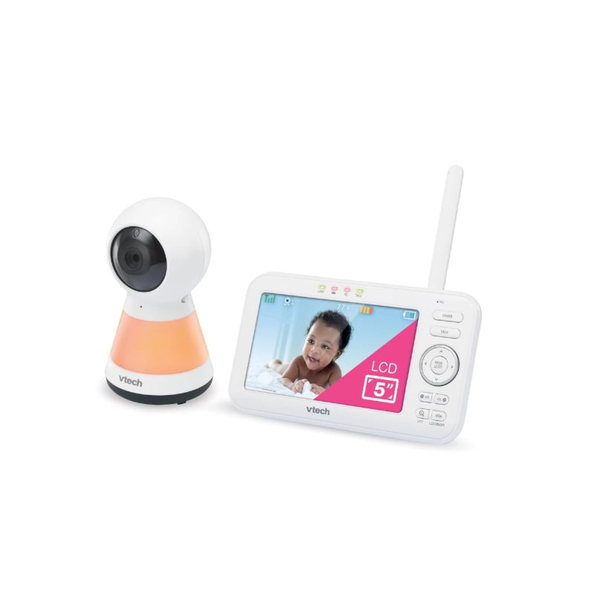 VTech VM5255 5” Digital Video Baby Monitor with Pan Scan and Night Light (White)