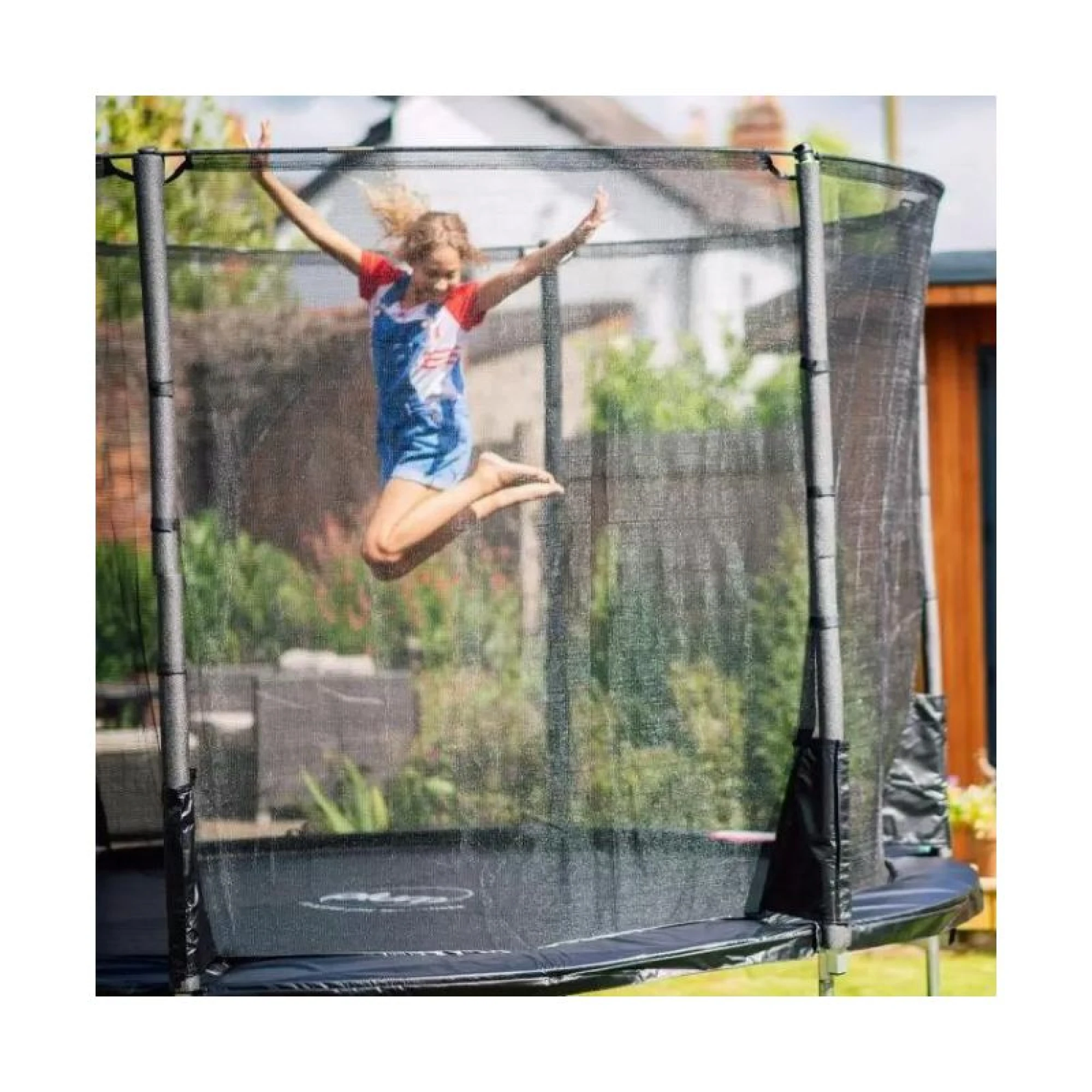 Plum 14ft Space Zone II Evolution Trampoline (Telescopic Pack Down Enclosure)