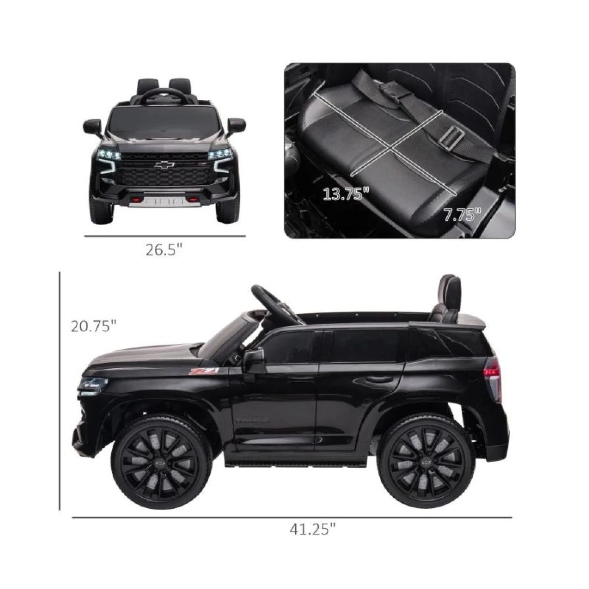 Licensed Chevrolet TAHOE Electric Car for Kids 12V - Black