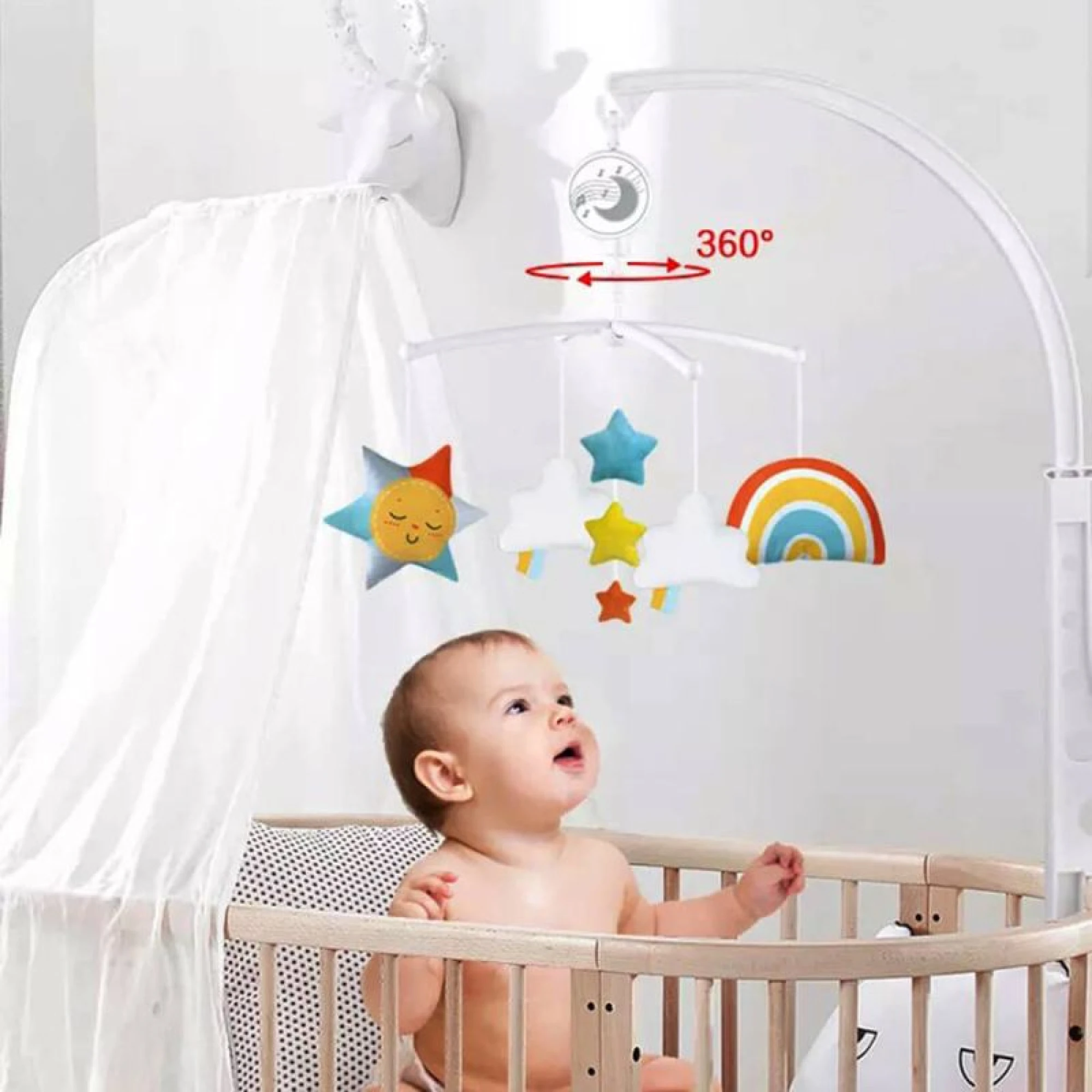 Bebe Stars Musical Mobile Rainbow