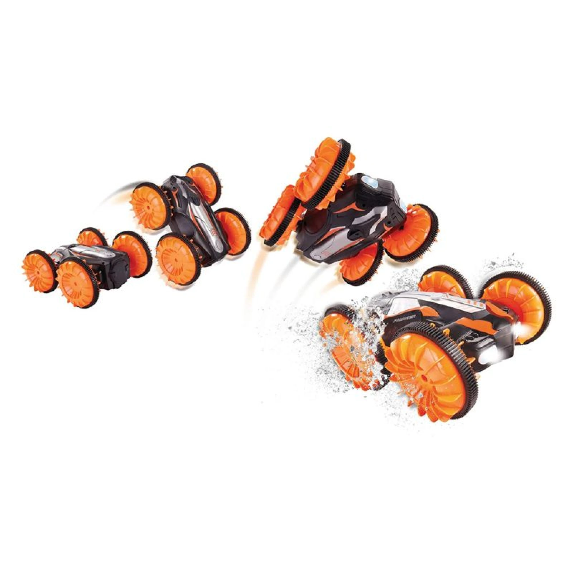 Dickie Toys  RC Land Water Stunt Car Flip  2 Channel FS 2.4GHz Light USB Charging Function, Orange