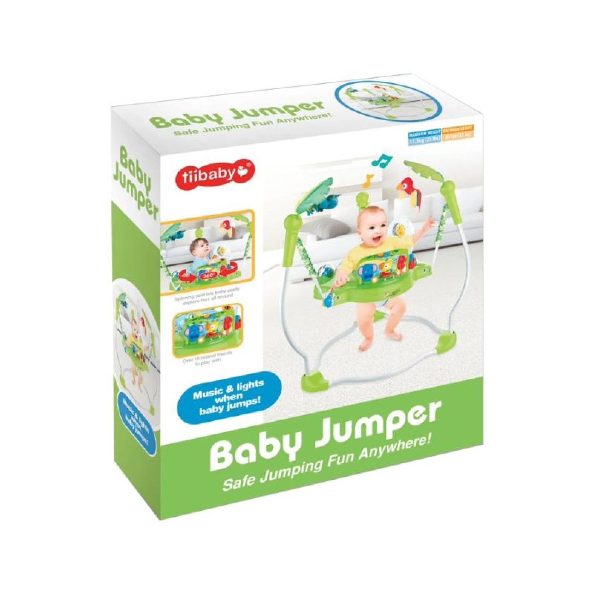 Tiibaby - Baby Jumper with Music &amp; Lights - Green