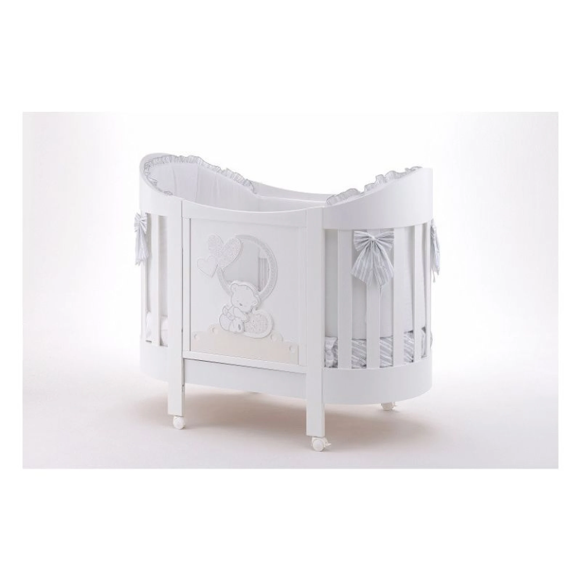 ItalBaby Oval Love Cot White