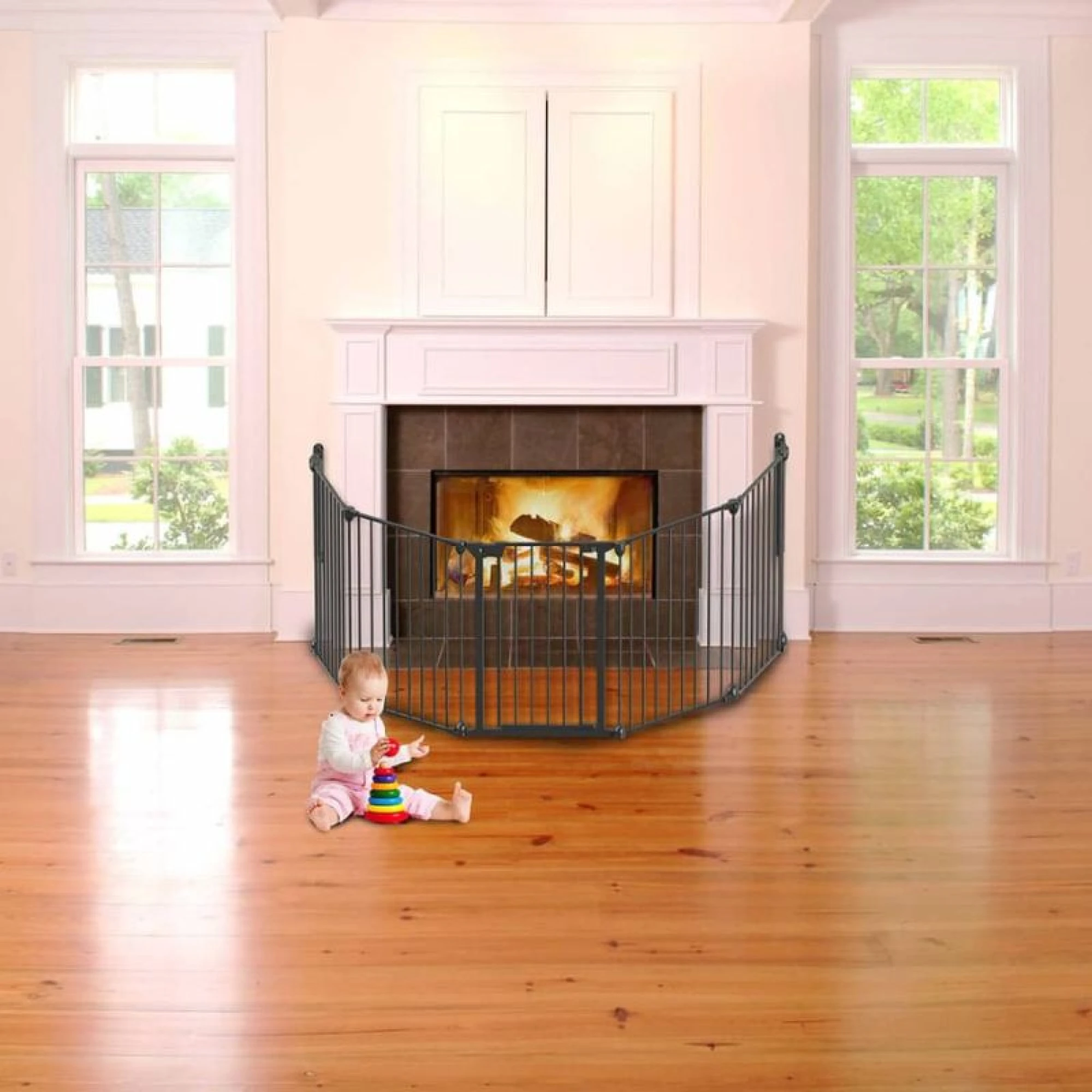 Noma 5-Panel Safety Gate Modular Metal Black