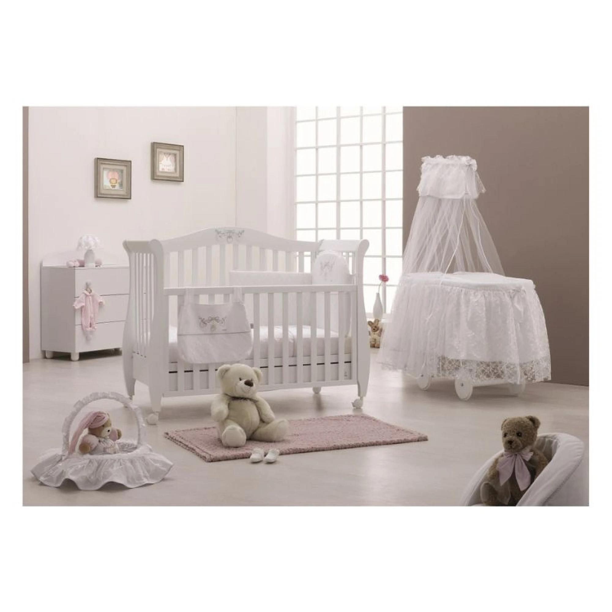 ItalBaby Romantic White Baby Cot