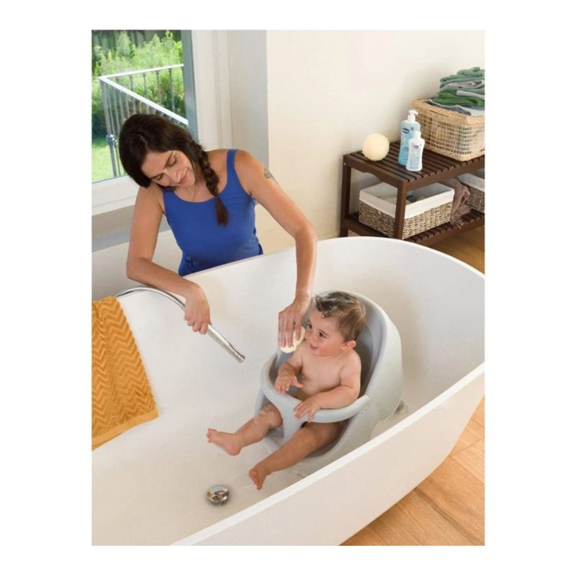 Chicco Bubble Nest 4 in 1 Shower Tray - Grey