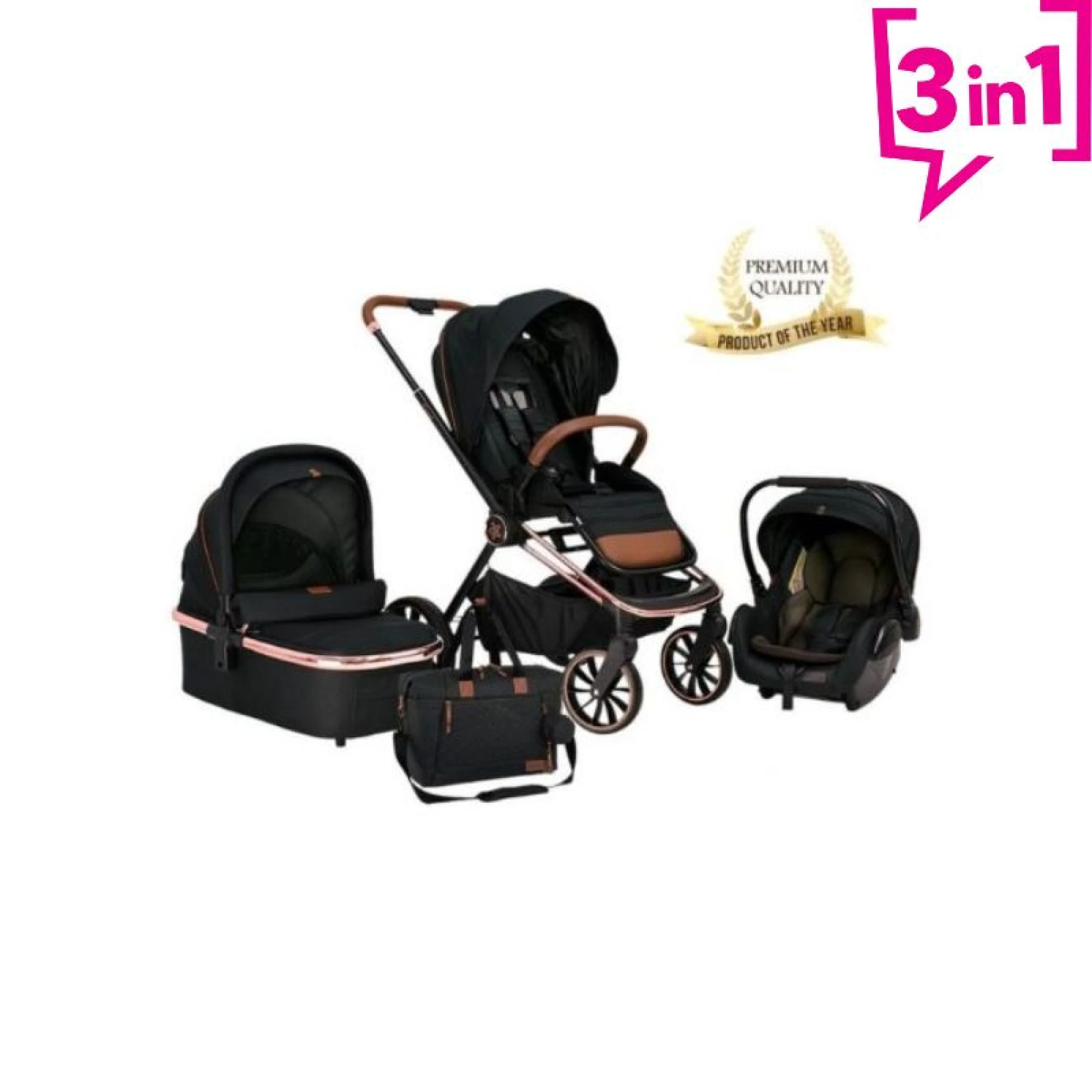 Bebestars Jewel 3 in 1 Trolley Volcano Black