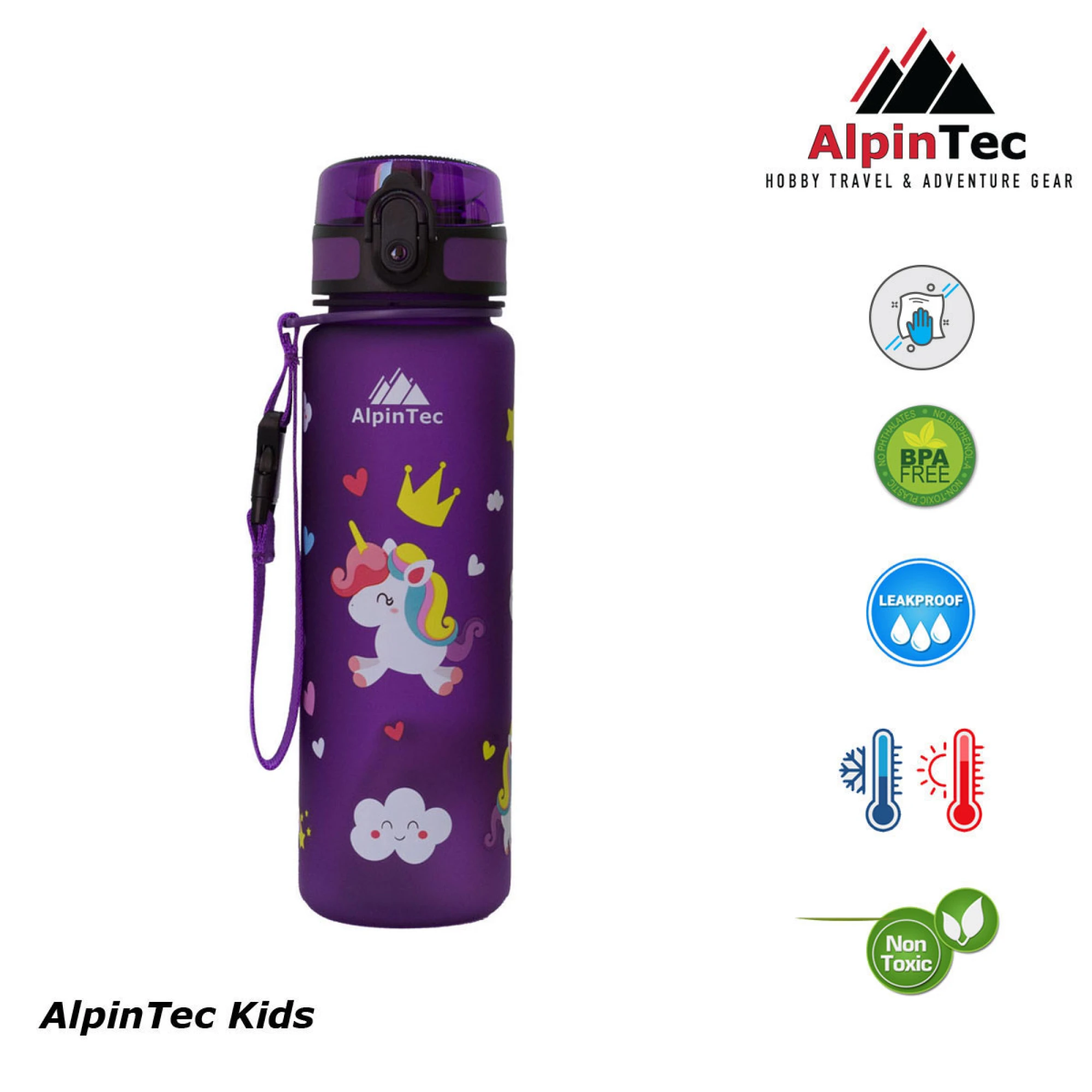 AlpinTec kids 500 ml water bottle - Unicorn