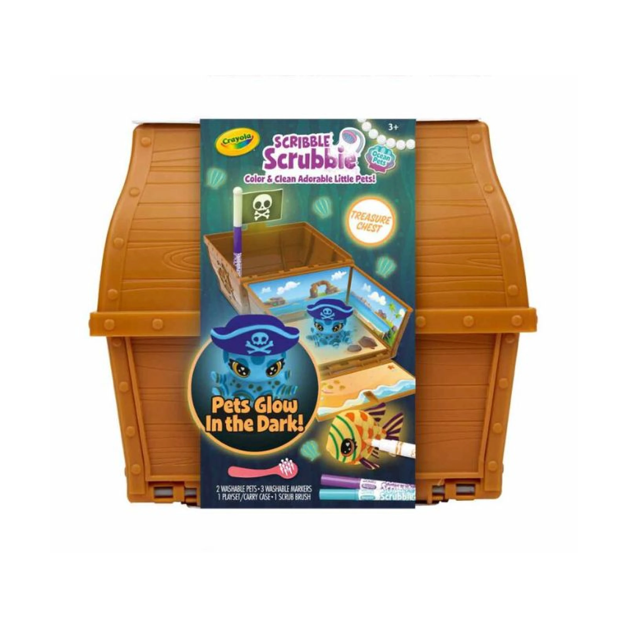 Crayola Scribble Scrubbie Pets Glow Ocean Treasure Chest Playset