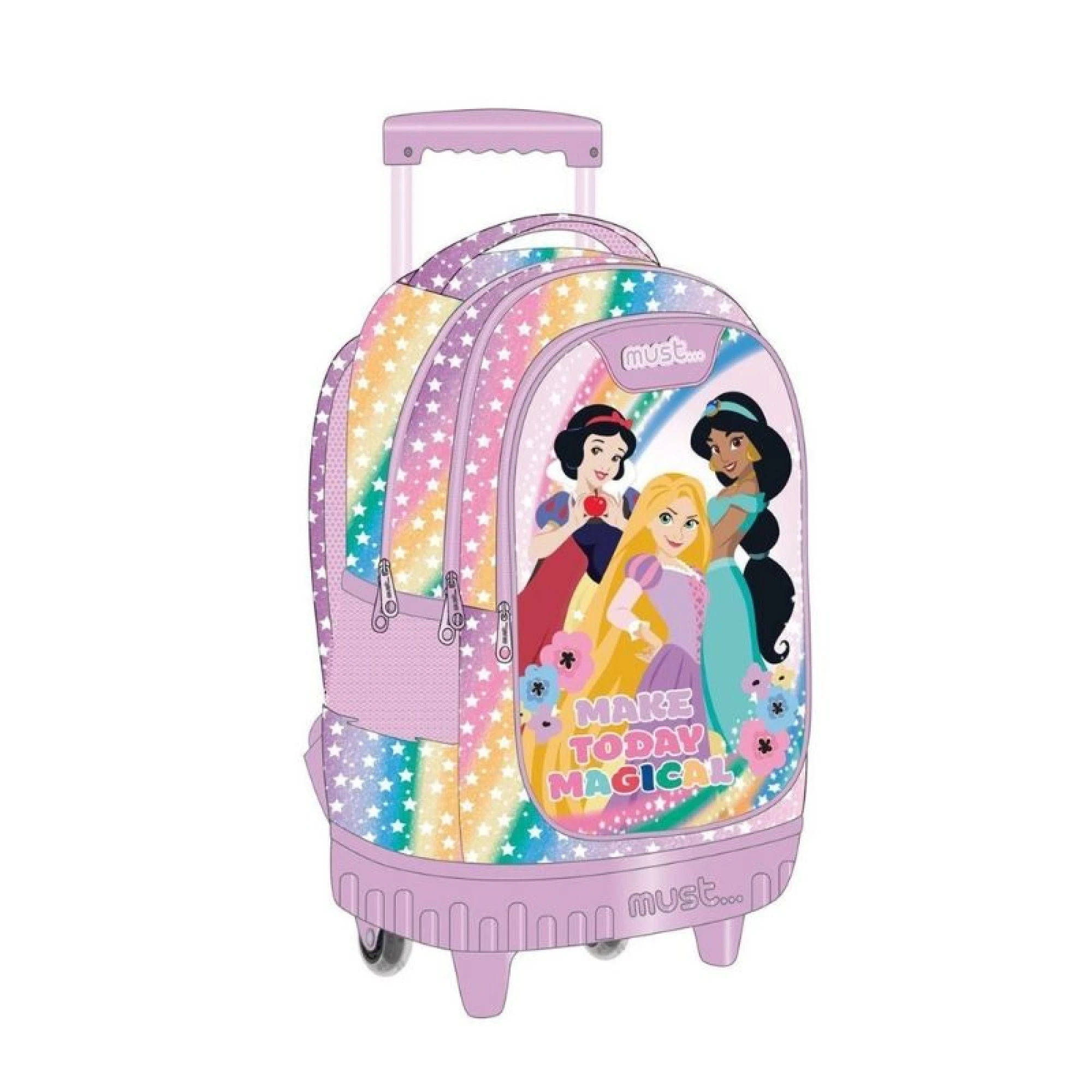 School Trolley Backpack Disney Princess Make Today Magical Must with 3 cases
