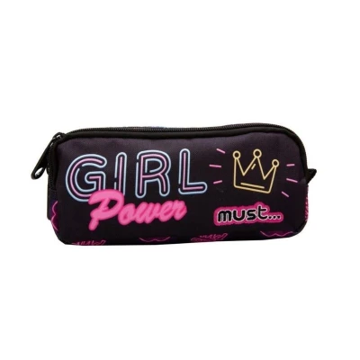 The School Pencil Case Energy Girl Power with 2 zippers