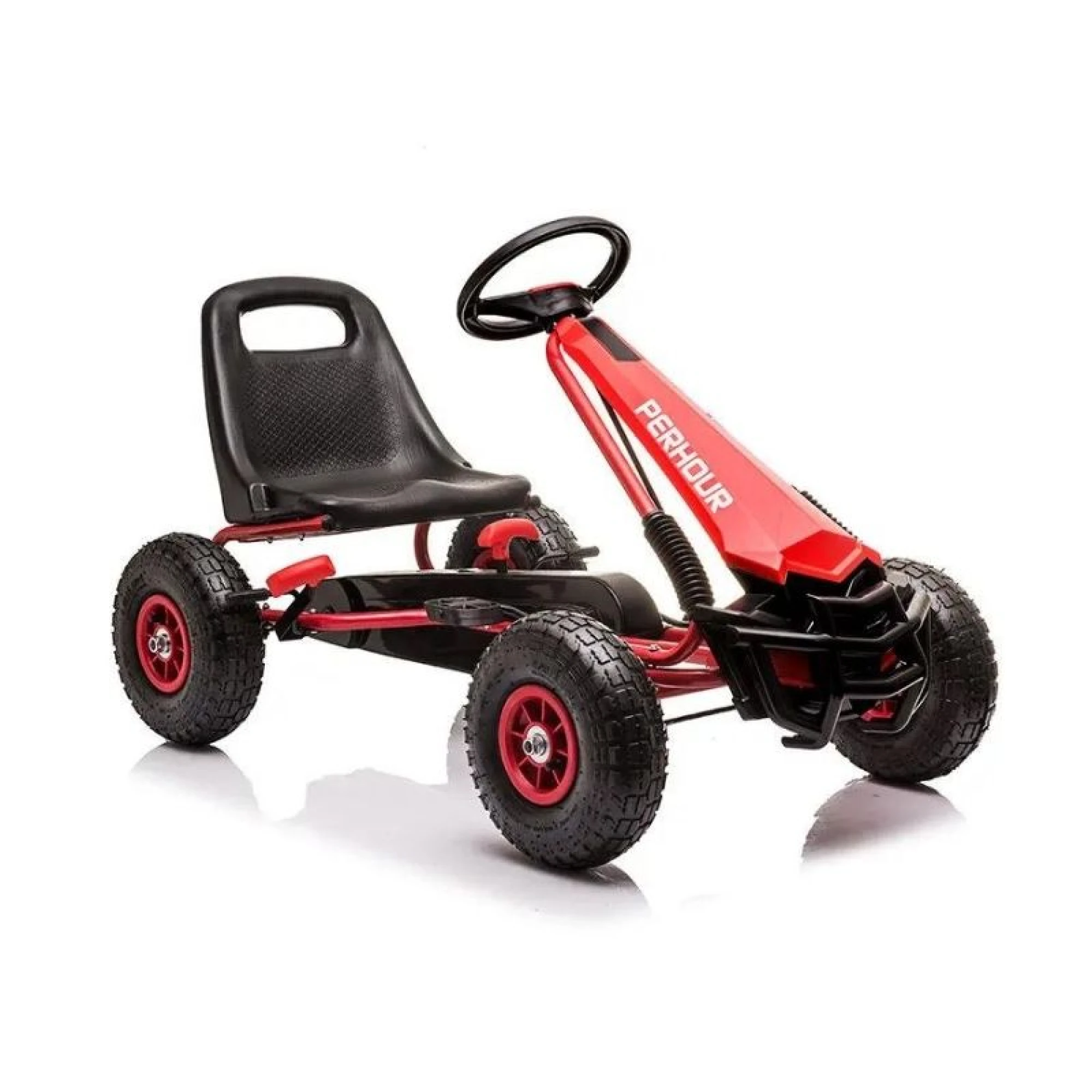 4-Wheeled Pedal Powered Go Cart With Steering Wheel &amp; Adjustable Seat