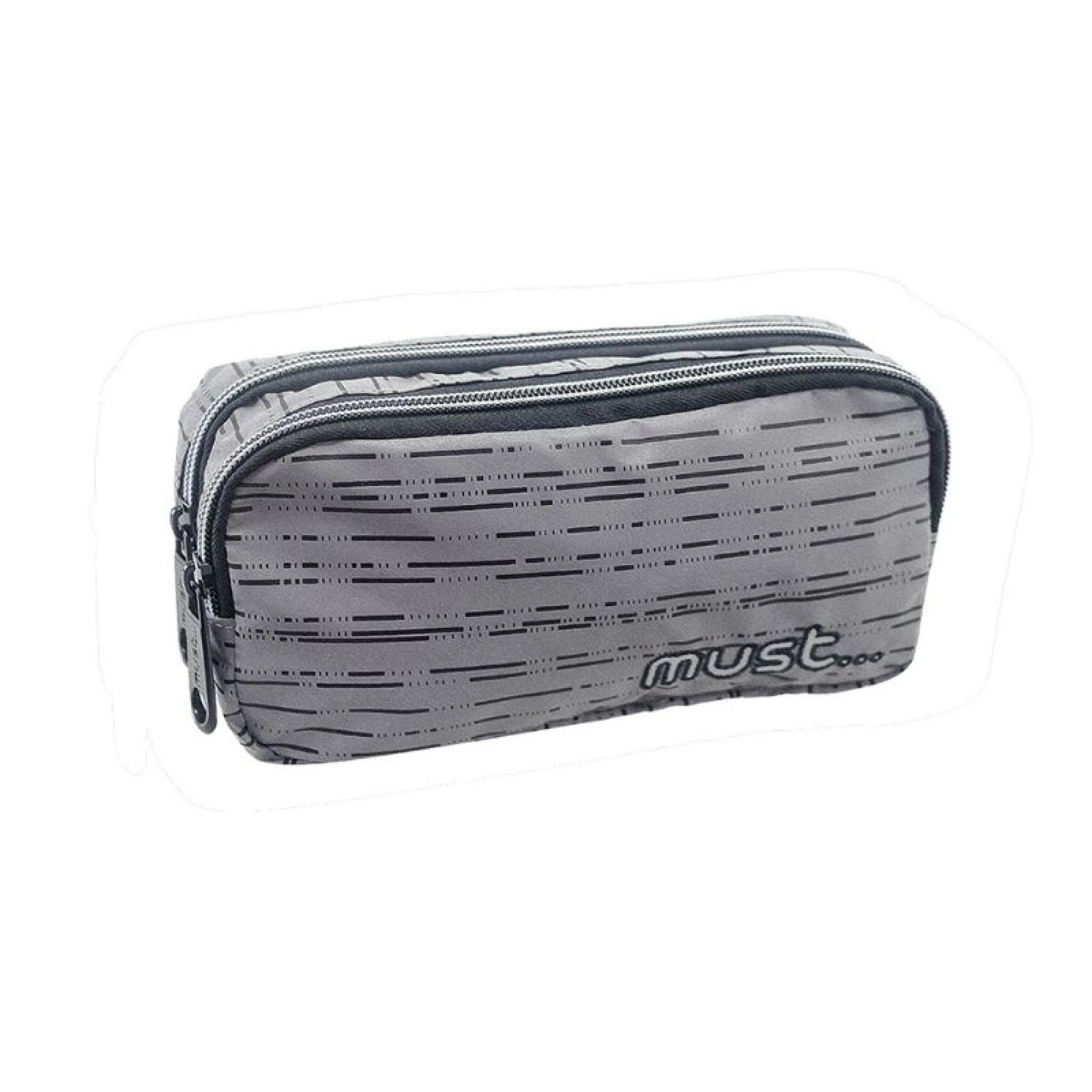 Reflective Pencil Case Must Reflect Lines with 2 zippers
